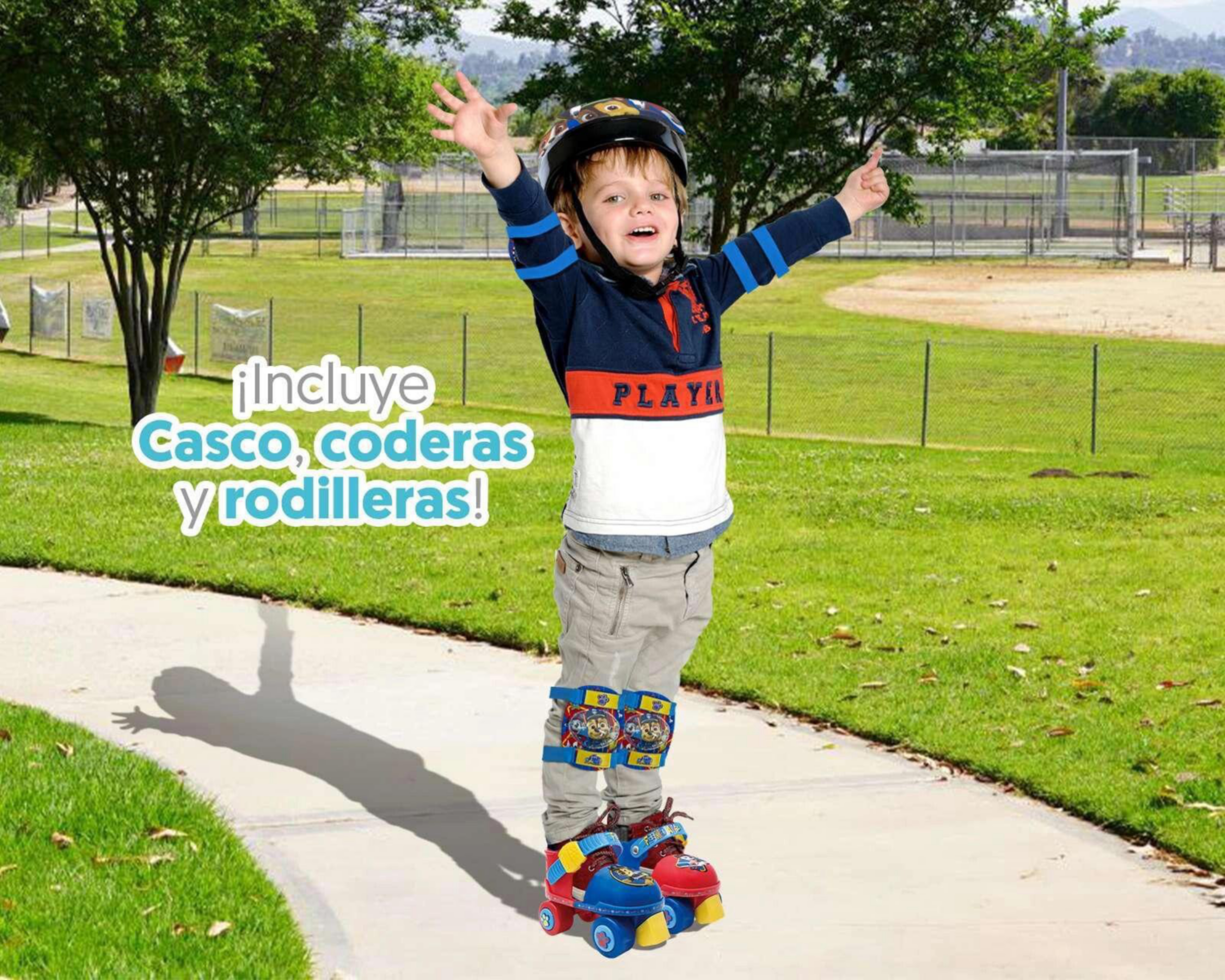 Foto 3 pulgar | Patines Entrenadores Flying Wheels Paw Patrol color Rojo/Azul Talla 15 - 18
