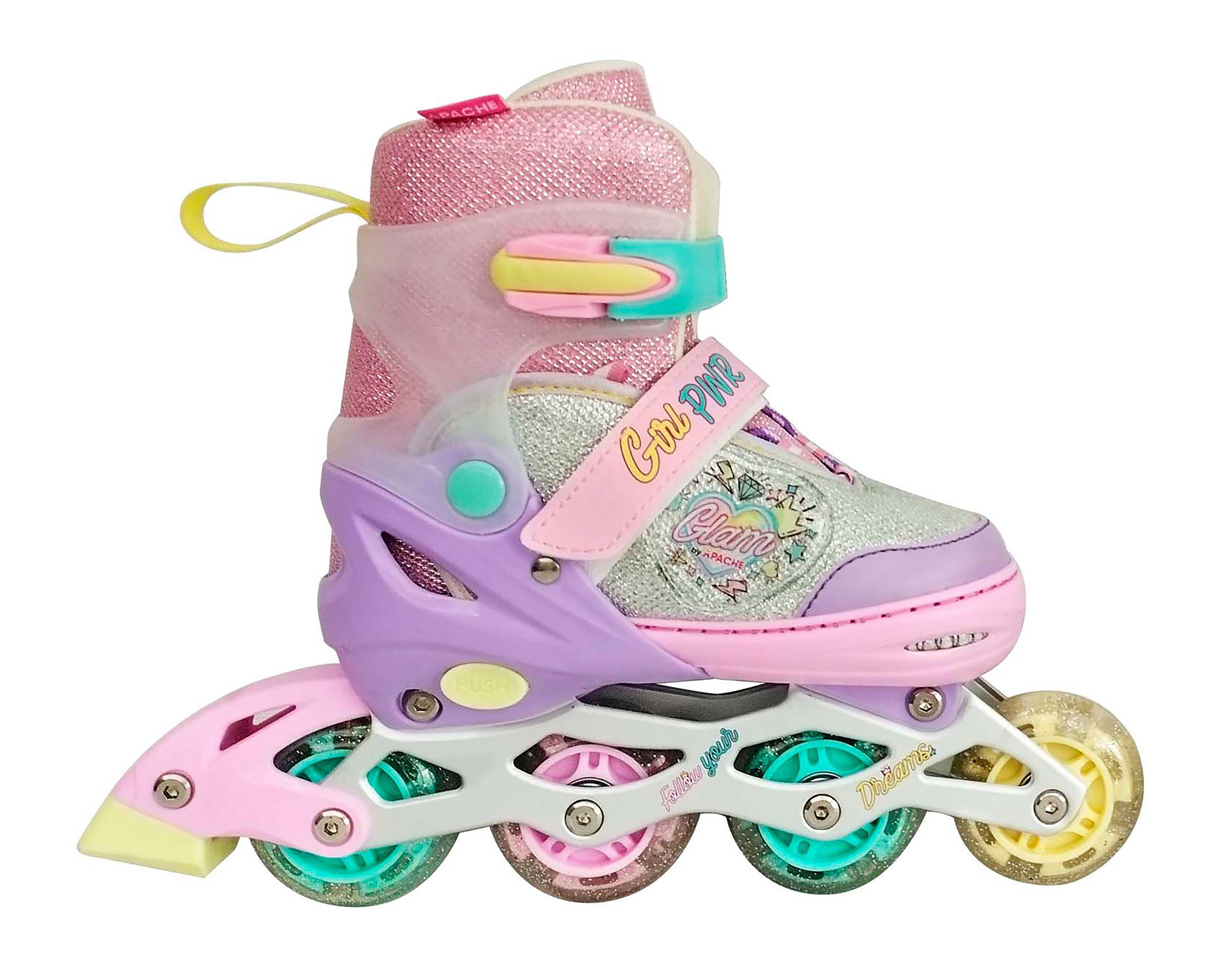 Patines Flying Wheels RUSH360 PR-SKFW Verde/Rosa Talla 22-25