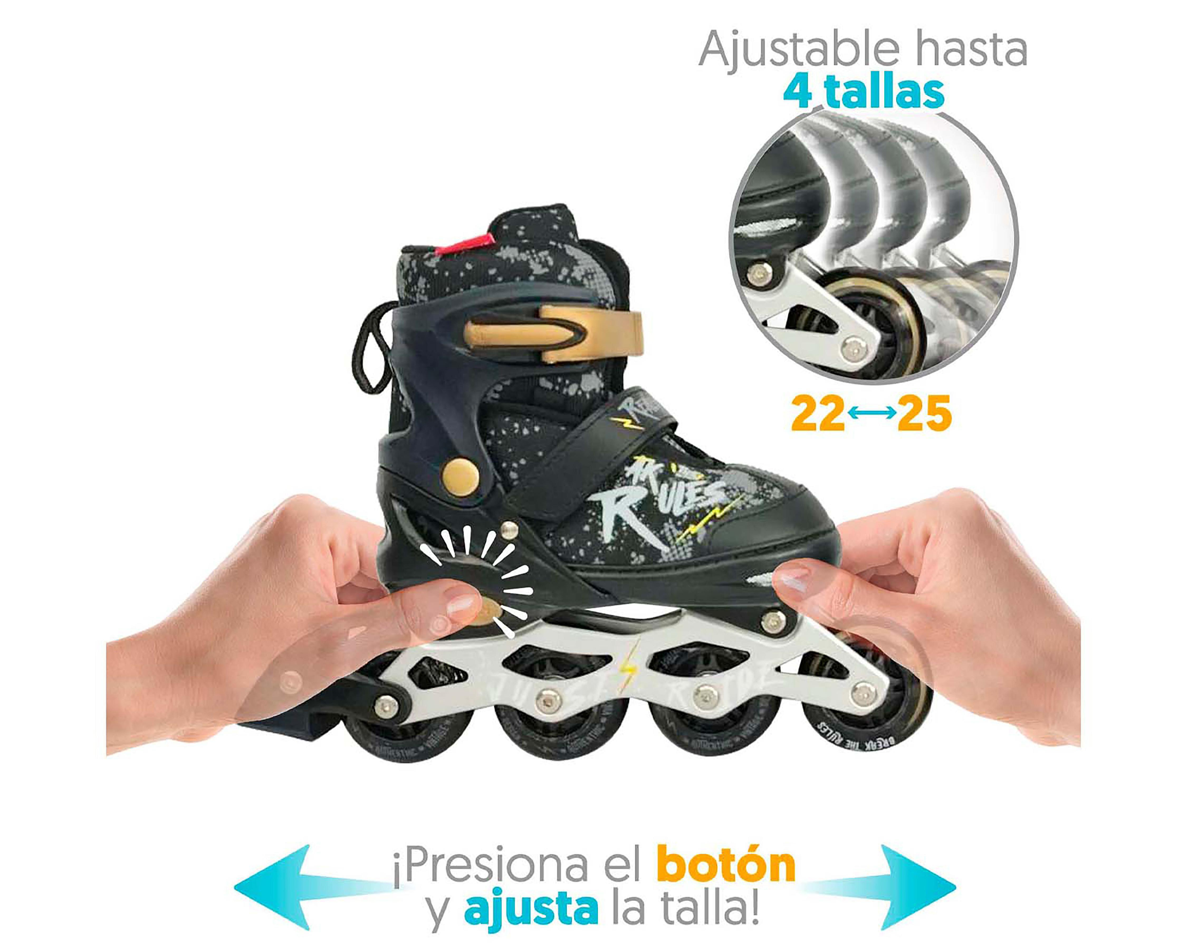 Foto 3 | Patines Flying Wheel Rush Comb Negros Ajustables