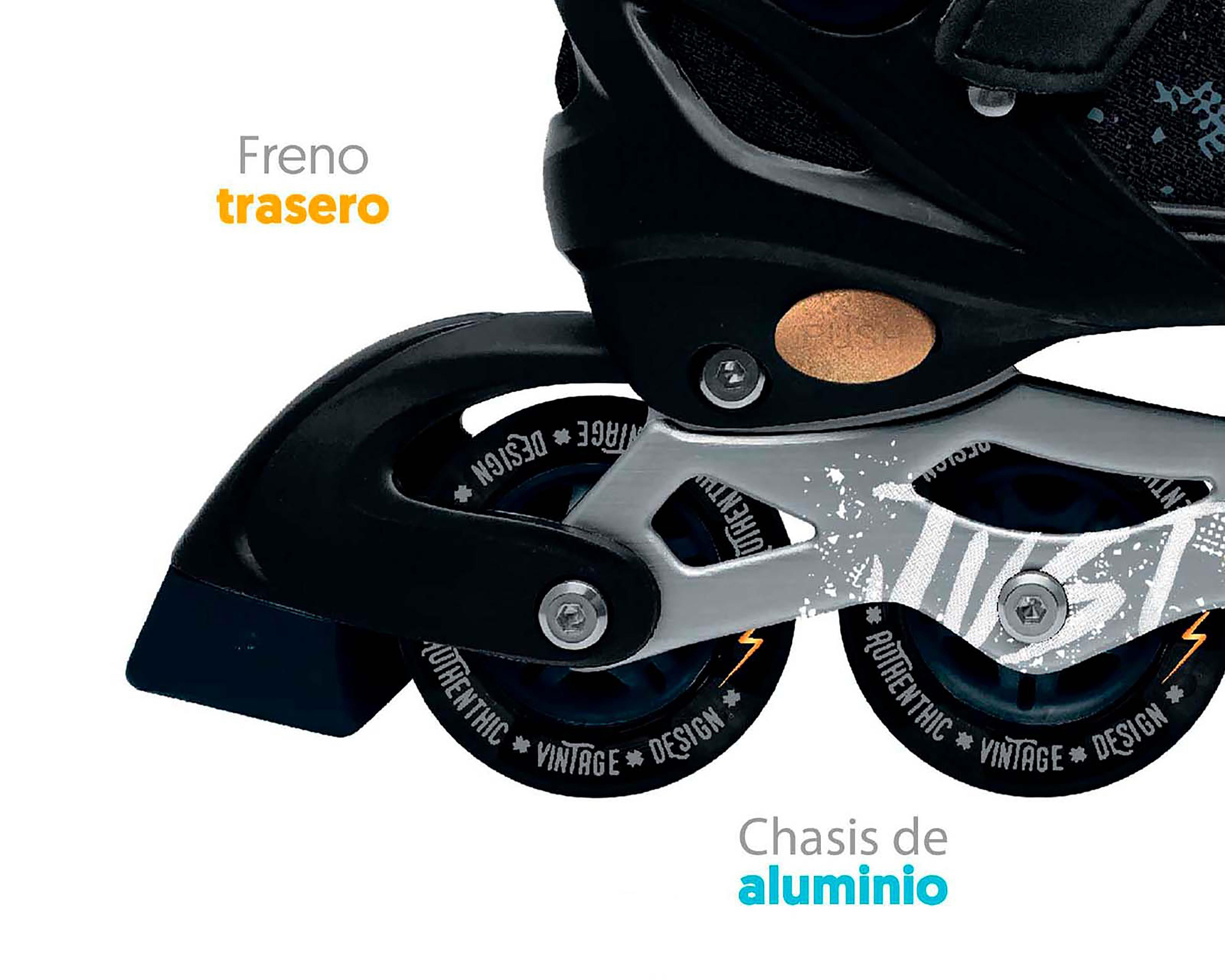 Foto 6 pulgar | Patines Flying Wheel Rush Comb Negros Ajustables