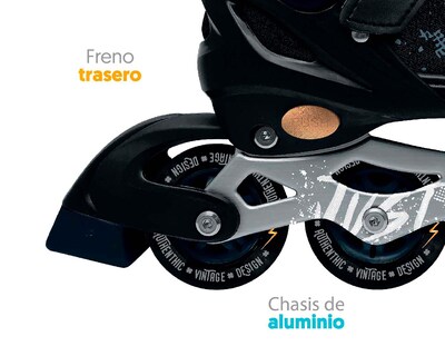 Foto 5 | Patines Flying Wheel Rush Comb Negros Ajustables