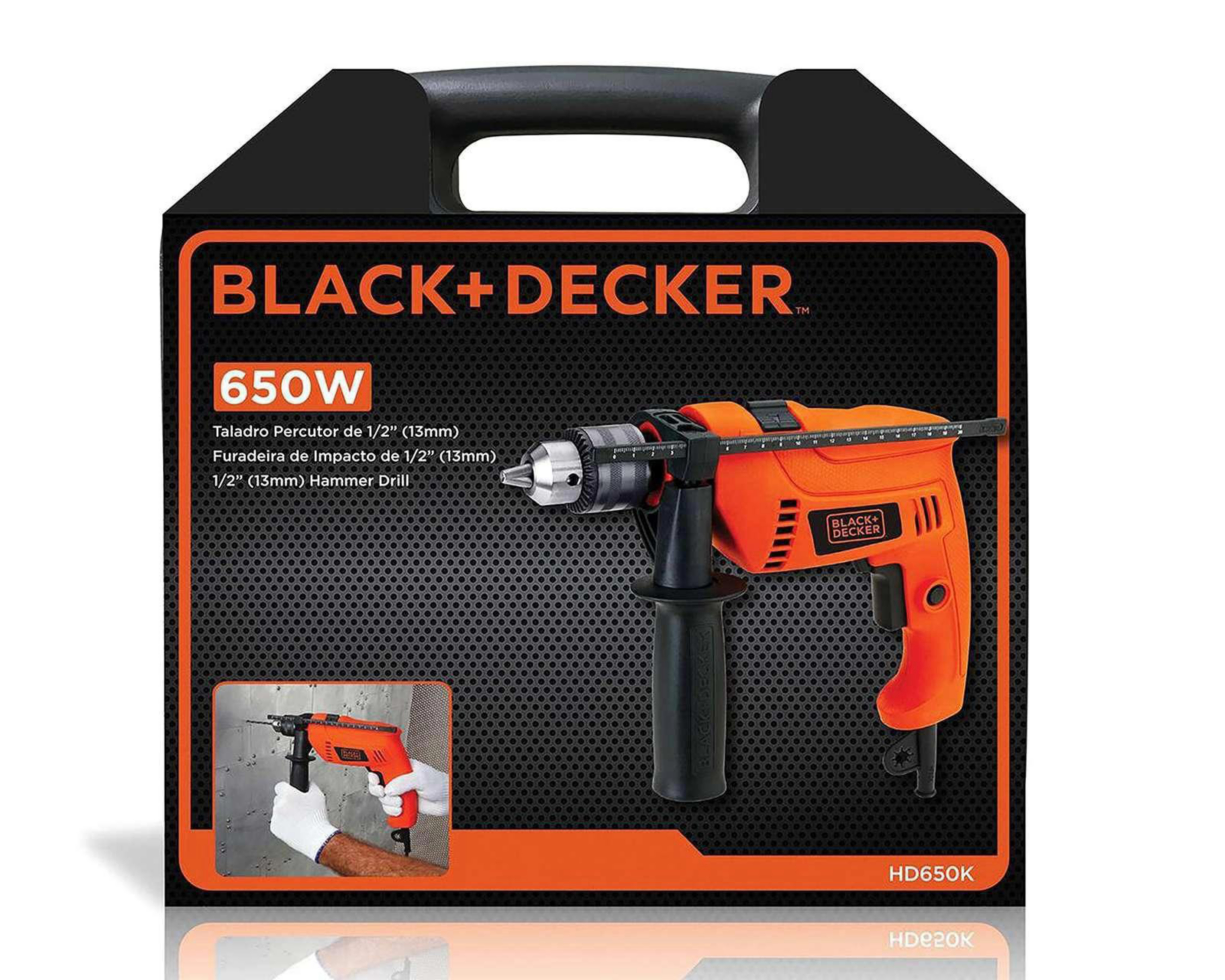 Foto 6 pulgar | Taladro Percutor Black+Decker HD650K 650 W