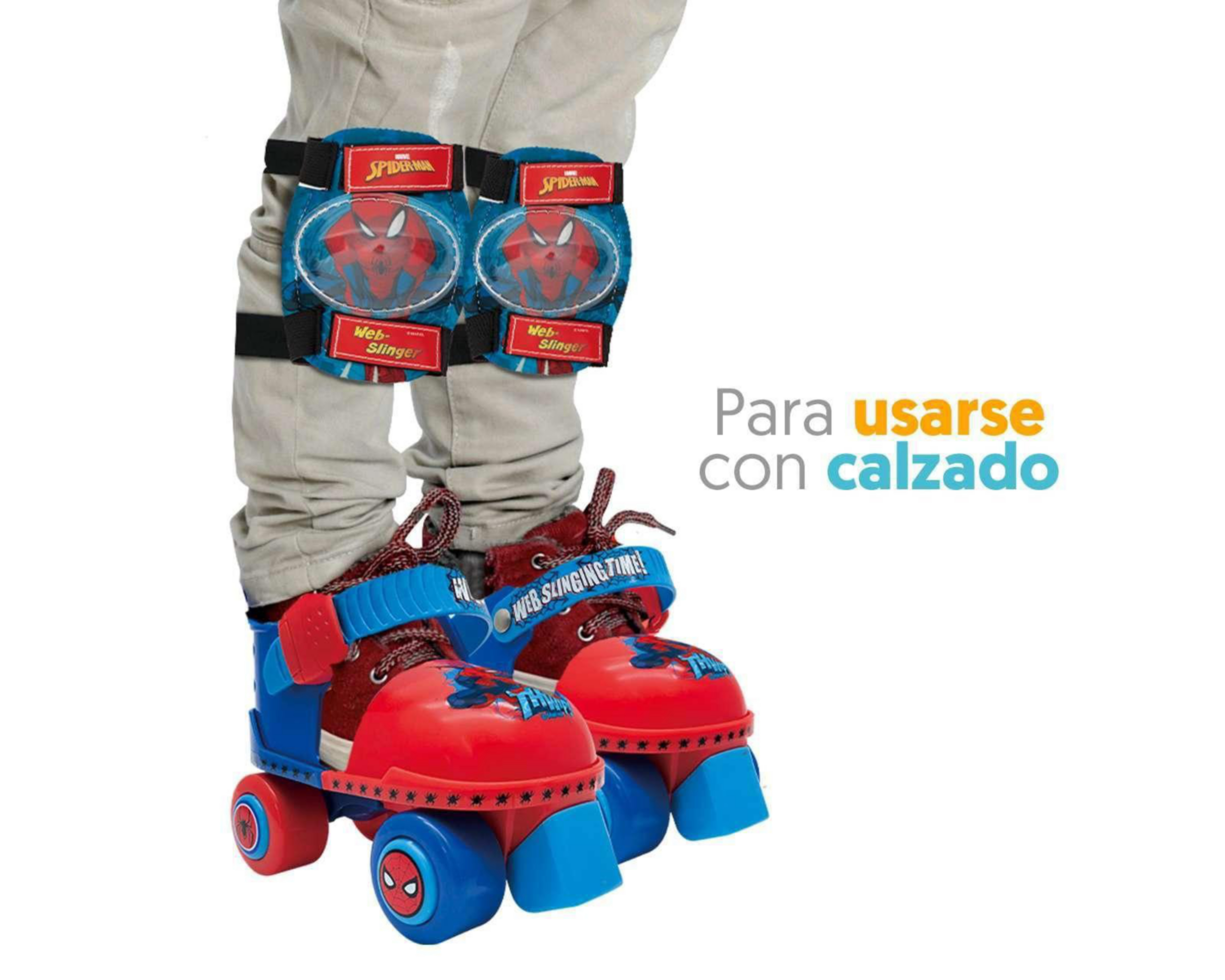 Foto 5 pulgar | Patines Flying Wheel Spider-Man Azul
