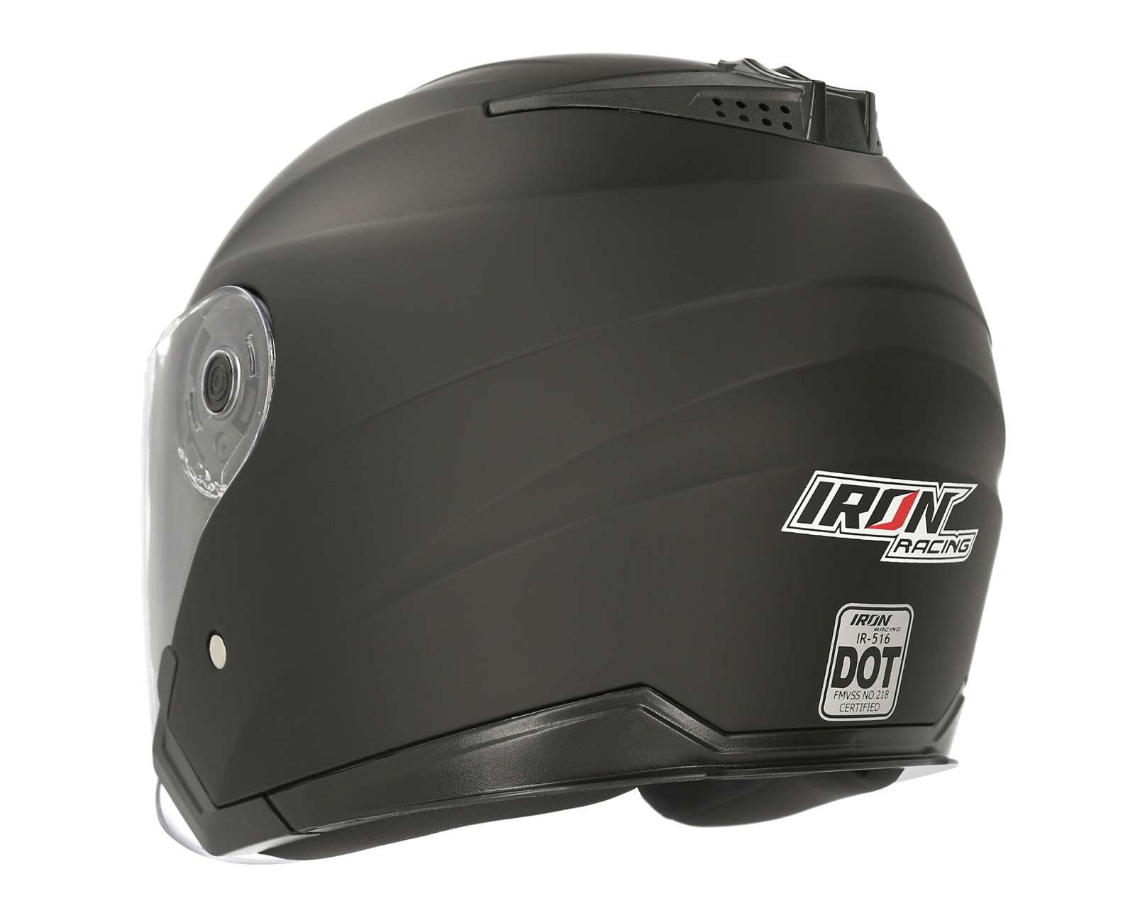 Foto 4 pulgar | Casco para Motociclista Iron Racing Mediano Negro