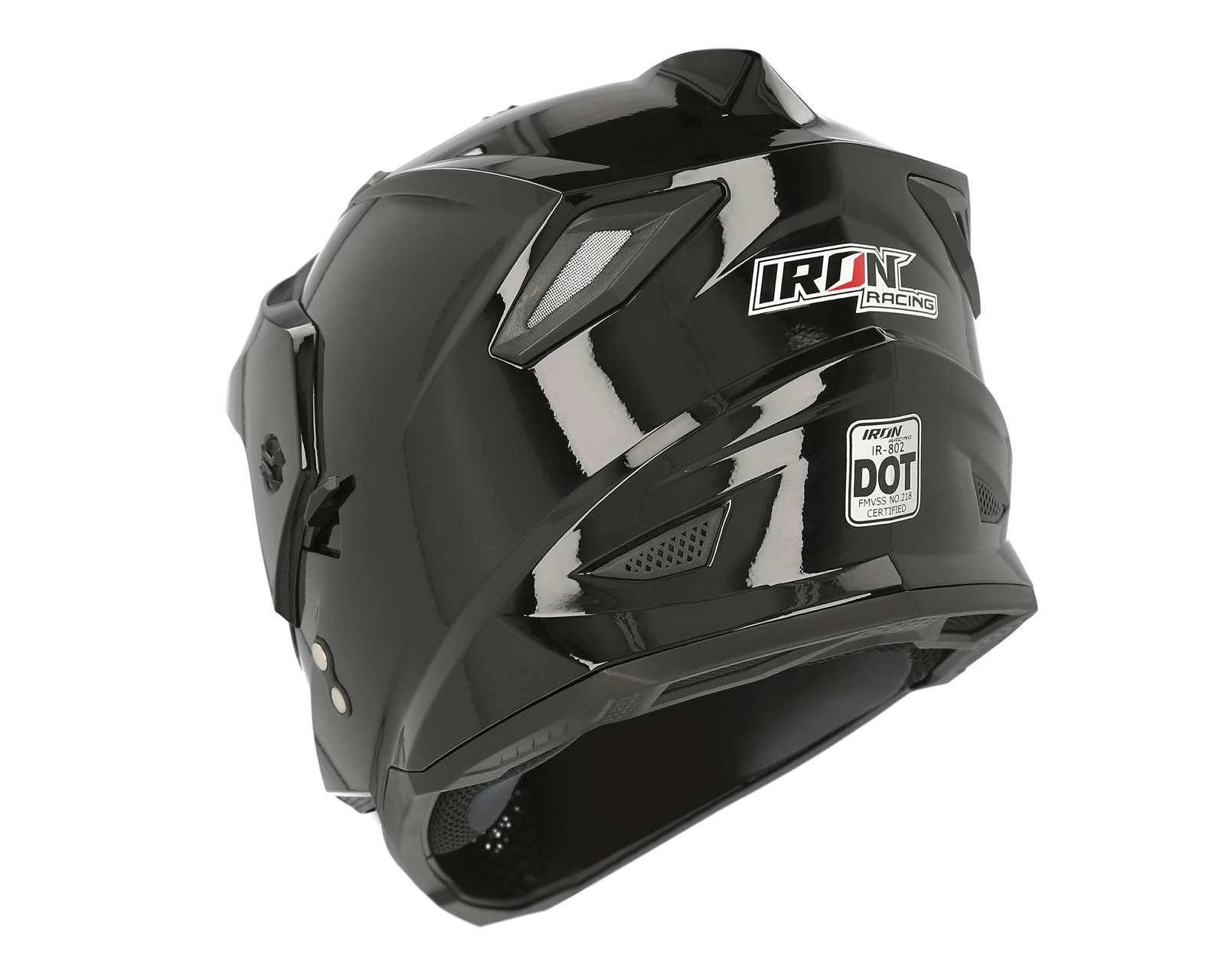 Foto 3 | Casco para Motociclista Iron Racing Grande Negro