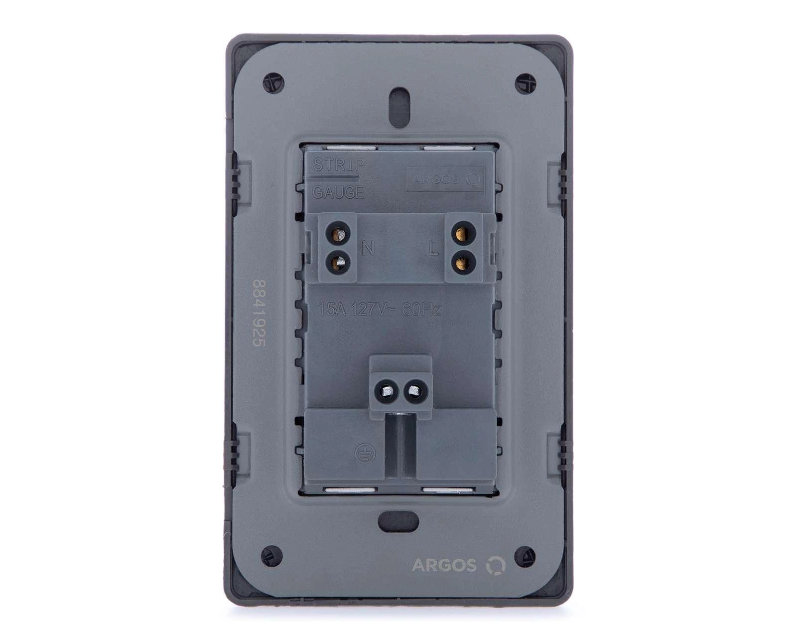 Foto 5 pulgar | Contacto Eléctrico Argos 2 Tomas de Corriente Gris
