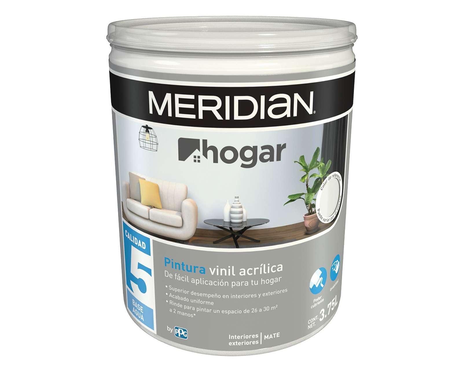 Pintura Vinil Acrílica Meridian Blanco 3.75 l