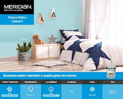 Foto 5 | Pintura Acrílica Meridian Azul 3.75 l