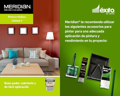 Foto 6 | Pintura Acrílica Meridian Rojo Barro 4 l
