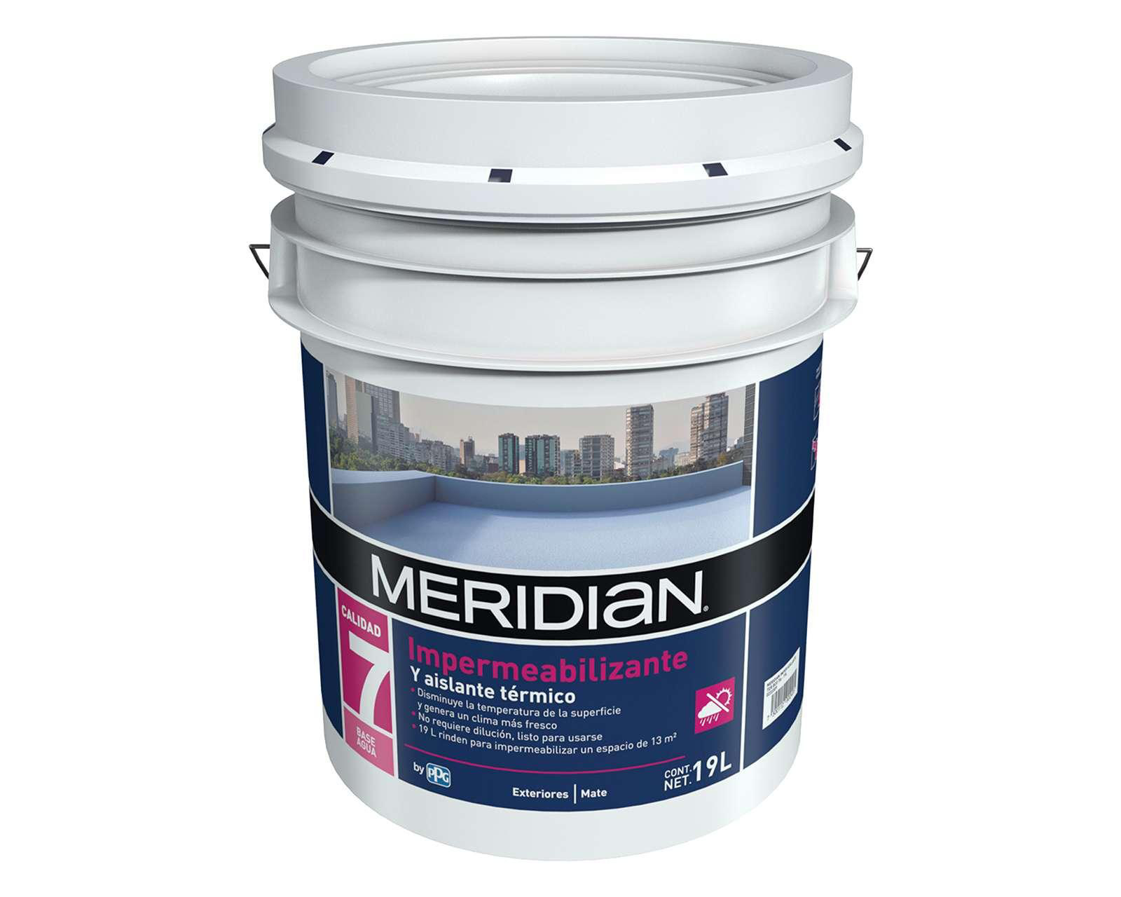Foto 2 pulgar | Impermeabilizante Meridian Base Agua Blanco 19 l