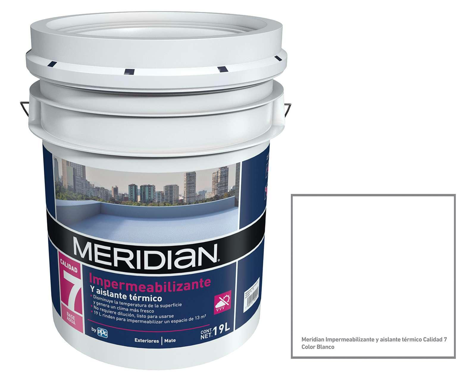 Foto 3 | Impermeabilizante Meridian Base Agua Blanco 19 l
