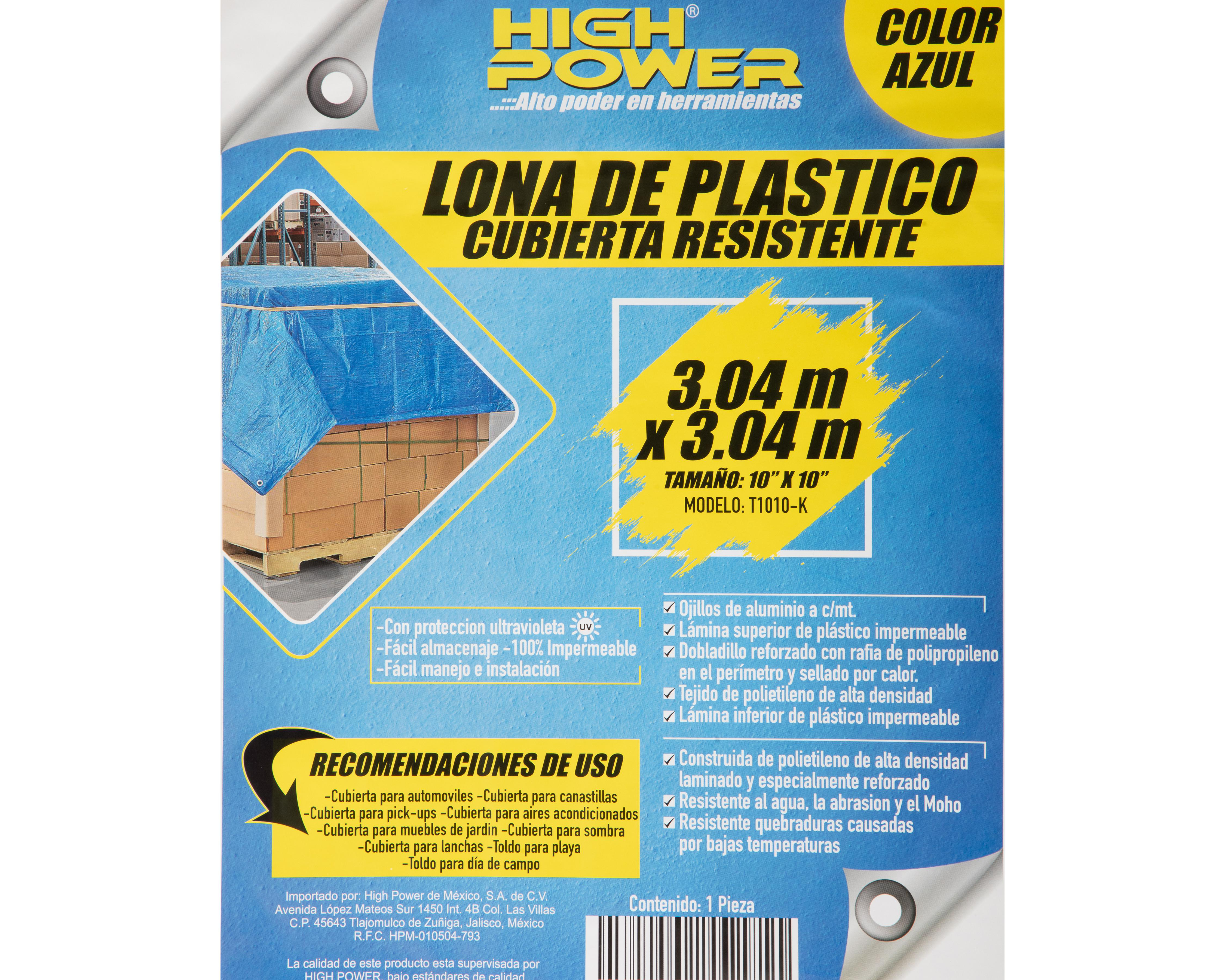 Foto 5 pulgar | Lona de Plástico High Power HIGT1010-K