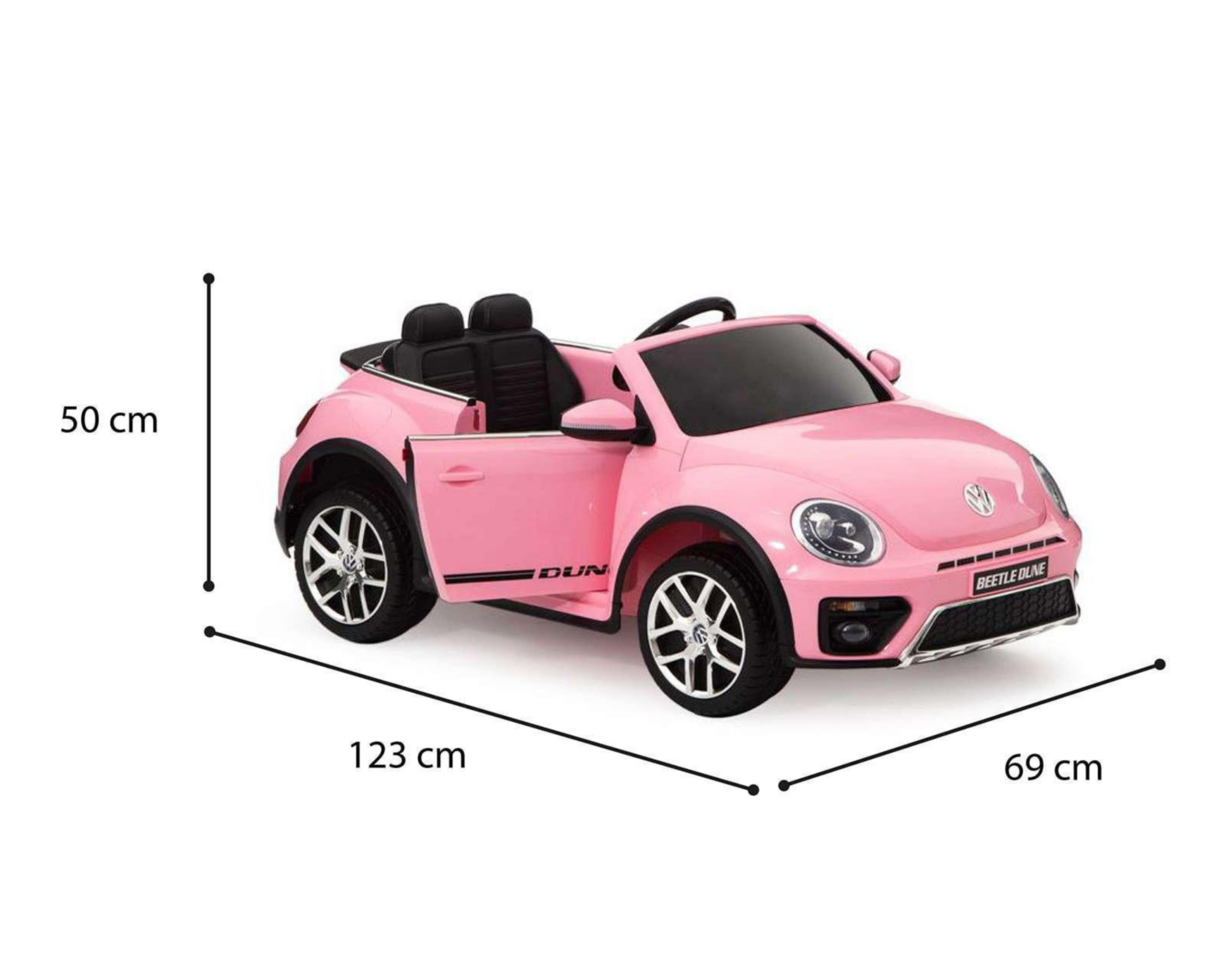 Foto 8 pulgar | Montable Eléctrico VW Beetle Rosa