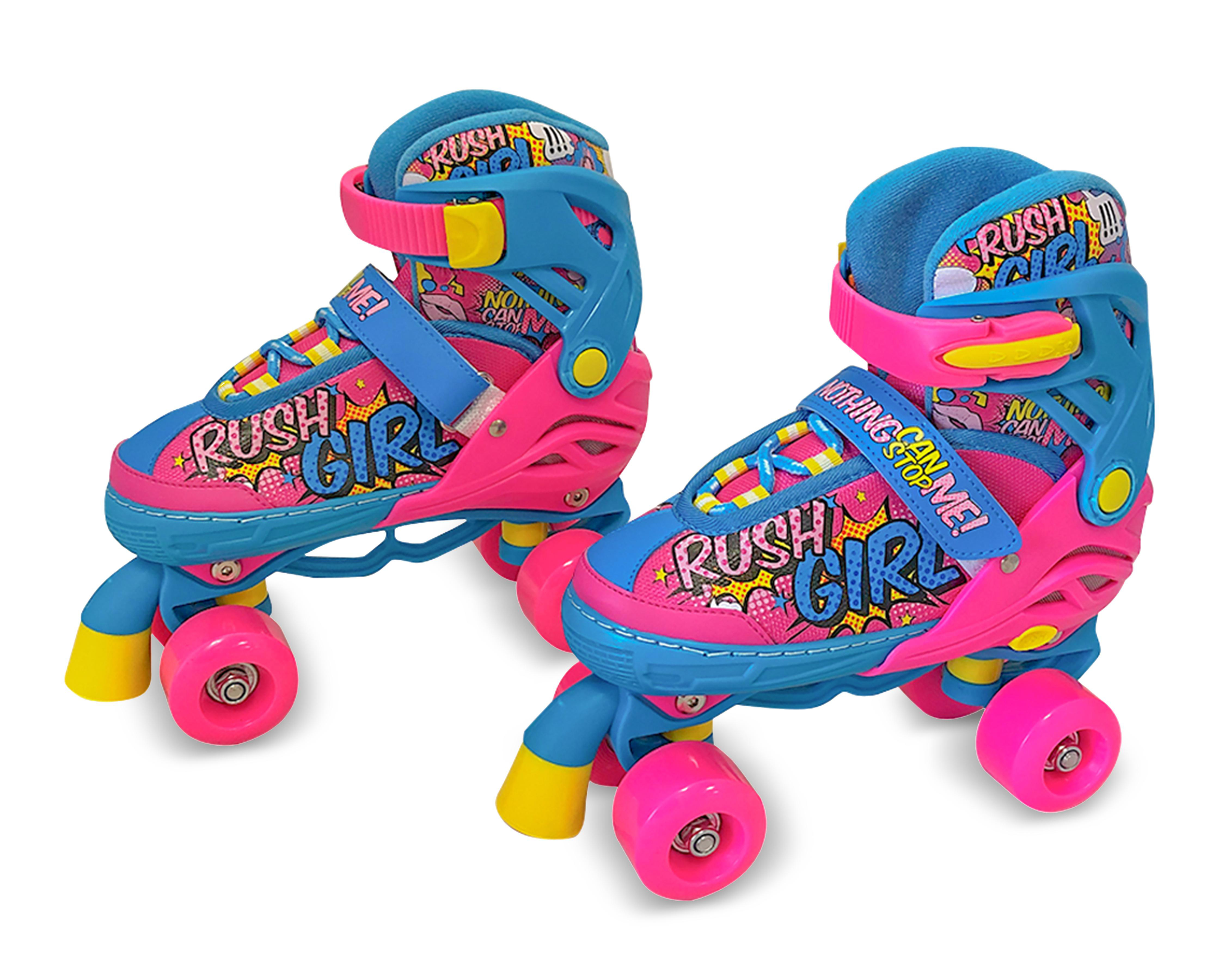 Patines Flying Wheel Quads Rush QSBFWG color Rosa/Azul Talla 19 - 22