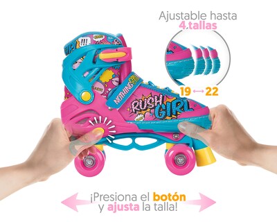 Foto 3 | Patines Flying Wheel Quads Rush QSBFWG color Rosa/Azul Talla 19 - 22