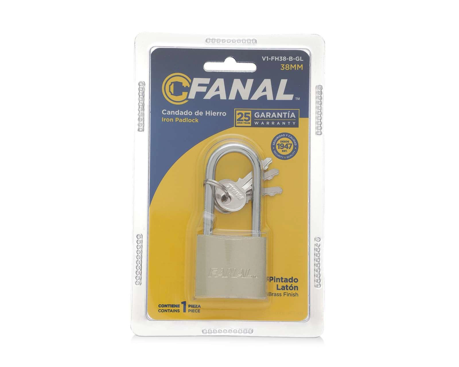 Foto 5 pulgar | Candado Fanal Alta Seguridad V1-FH38-B-GL