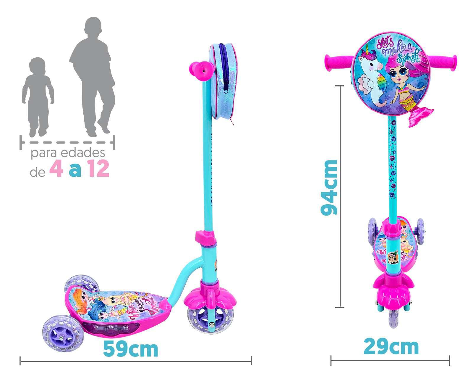 Foto 4 pulgar | Scooter Flying Wheel Lovely Mermaid con Casco