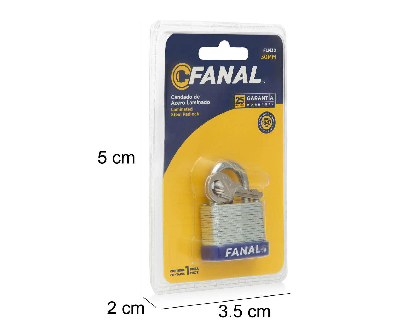 Foto 4 pulgar | Candado Fanal para Exterior Gris 30 mm