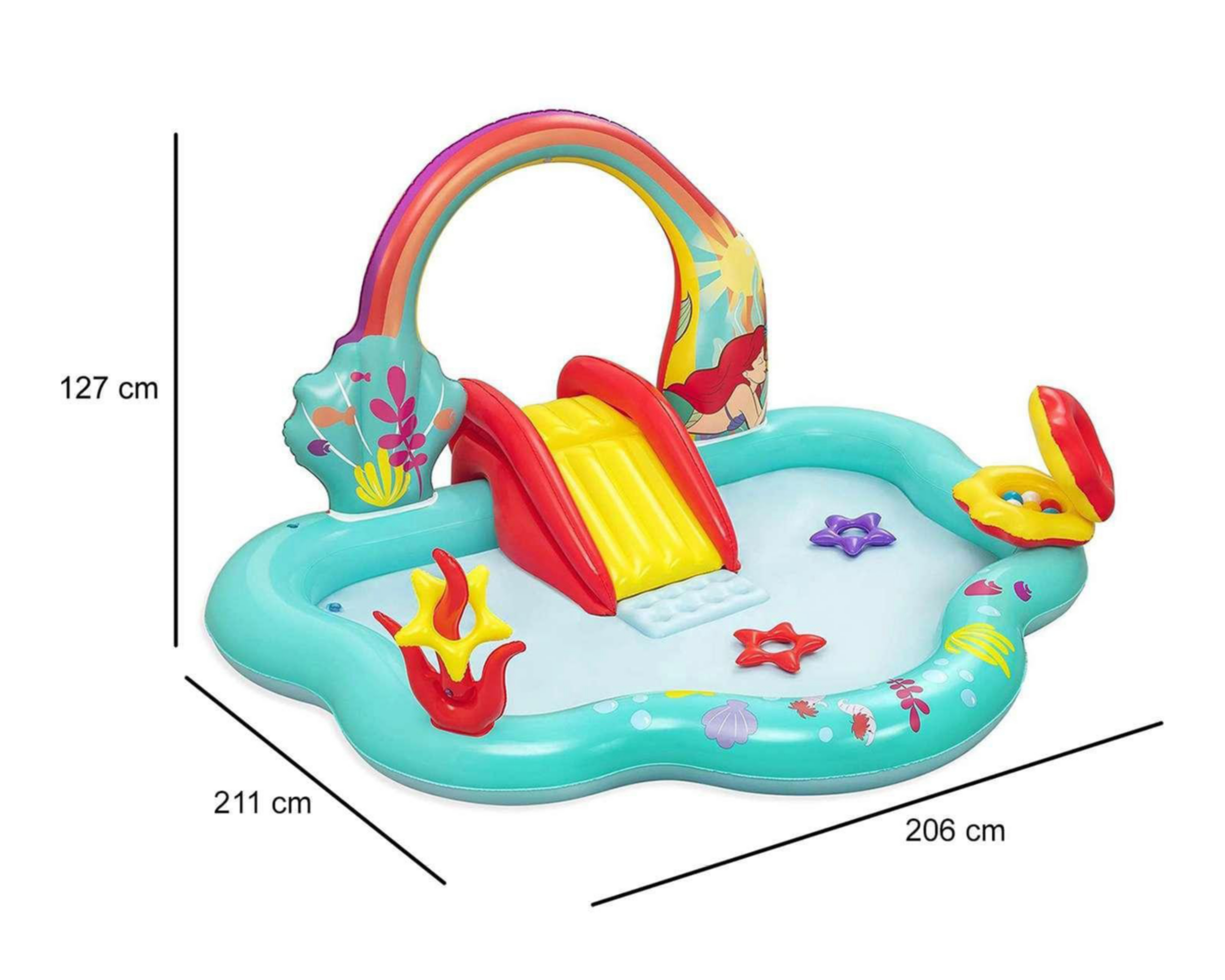 Foto 10 pulgar | Alberca Infantil Bestway La Sirenita 165 L 206 x 211 x 127 cm