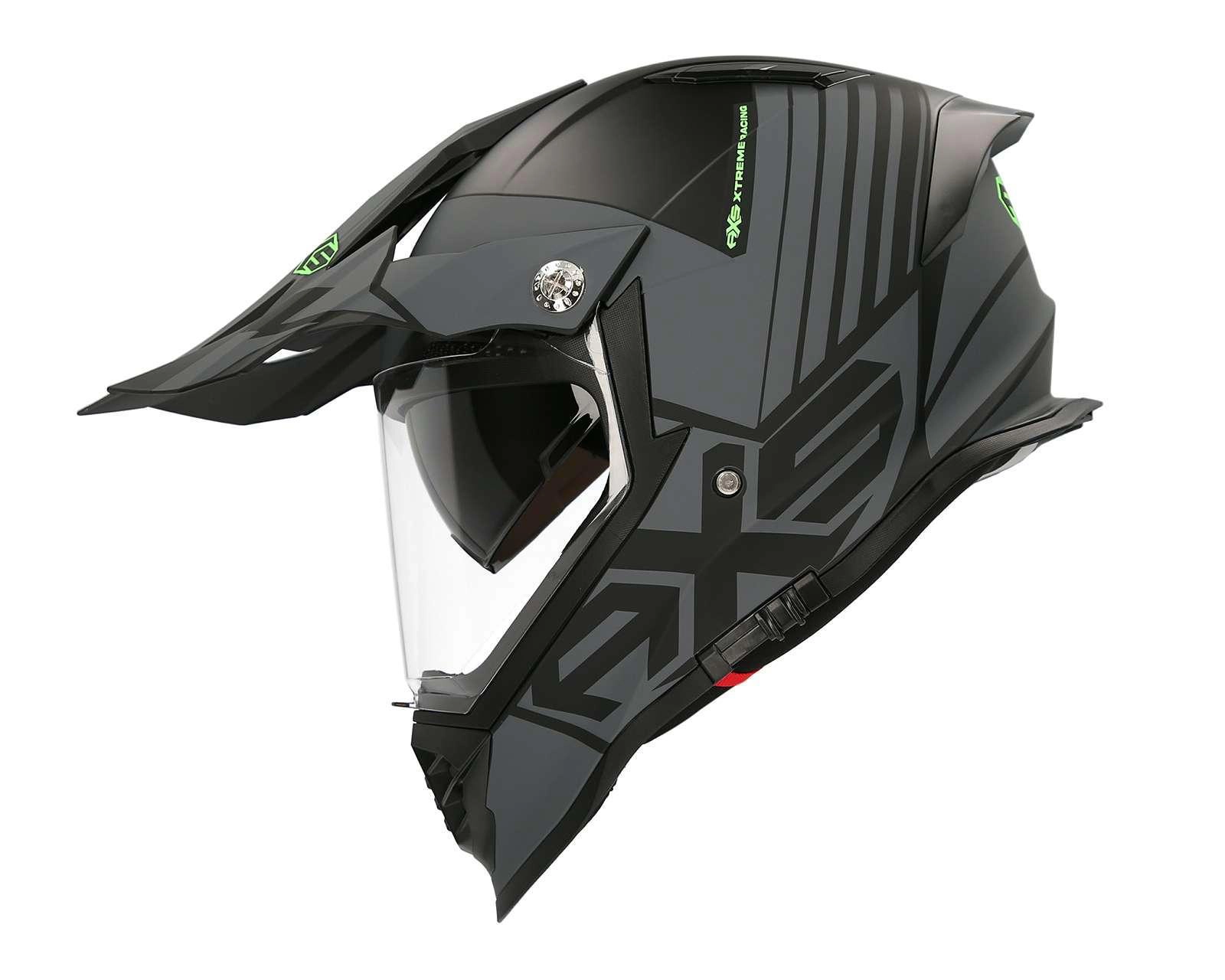 Foto 3 pulgar | Casco para Motociclista Axus Extragrande Abatible Negro