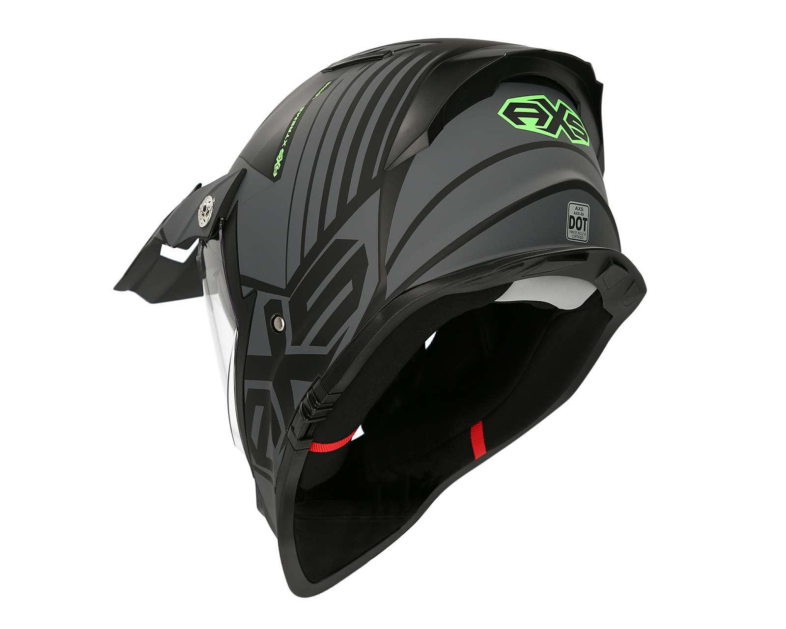 Foto 4 pulgar | Casco para Motociclista Axus Extragrande Abatible Negro