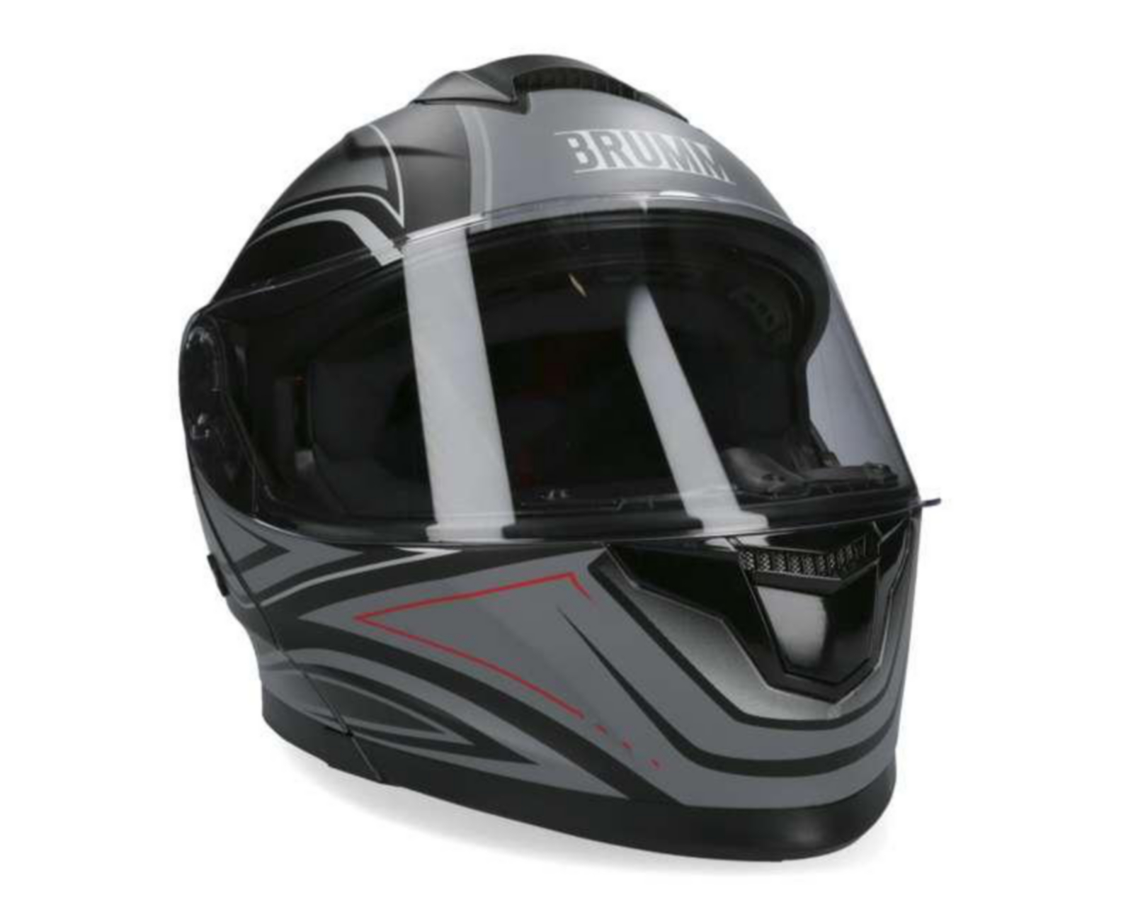 Casco Abatible para Motociclista Brumm Mediano Negro/Gris