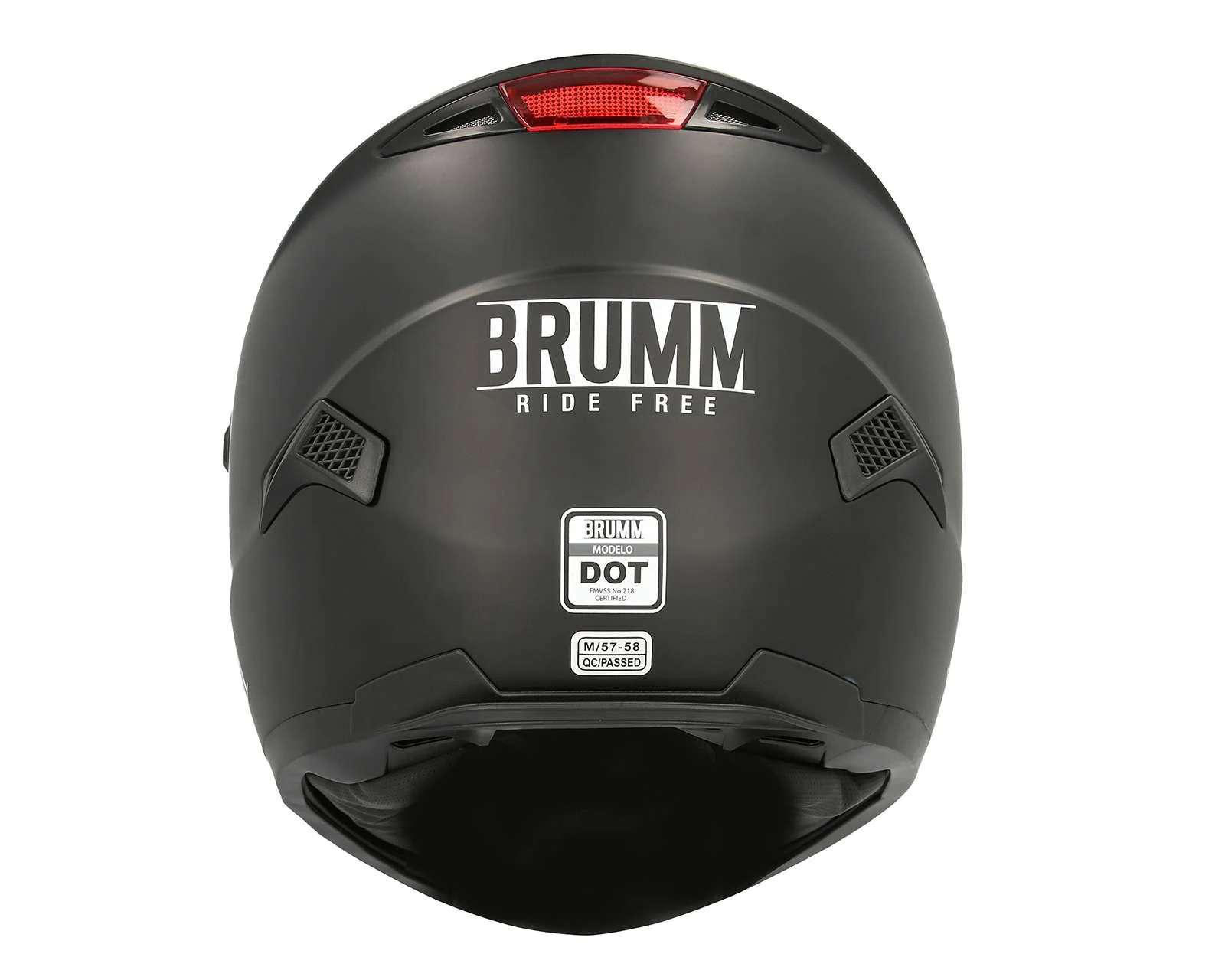 Foto 5 pulgar | Casco para Motociclista Brumm Extragrande Completo Negro