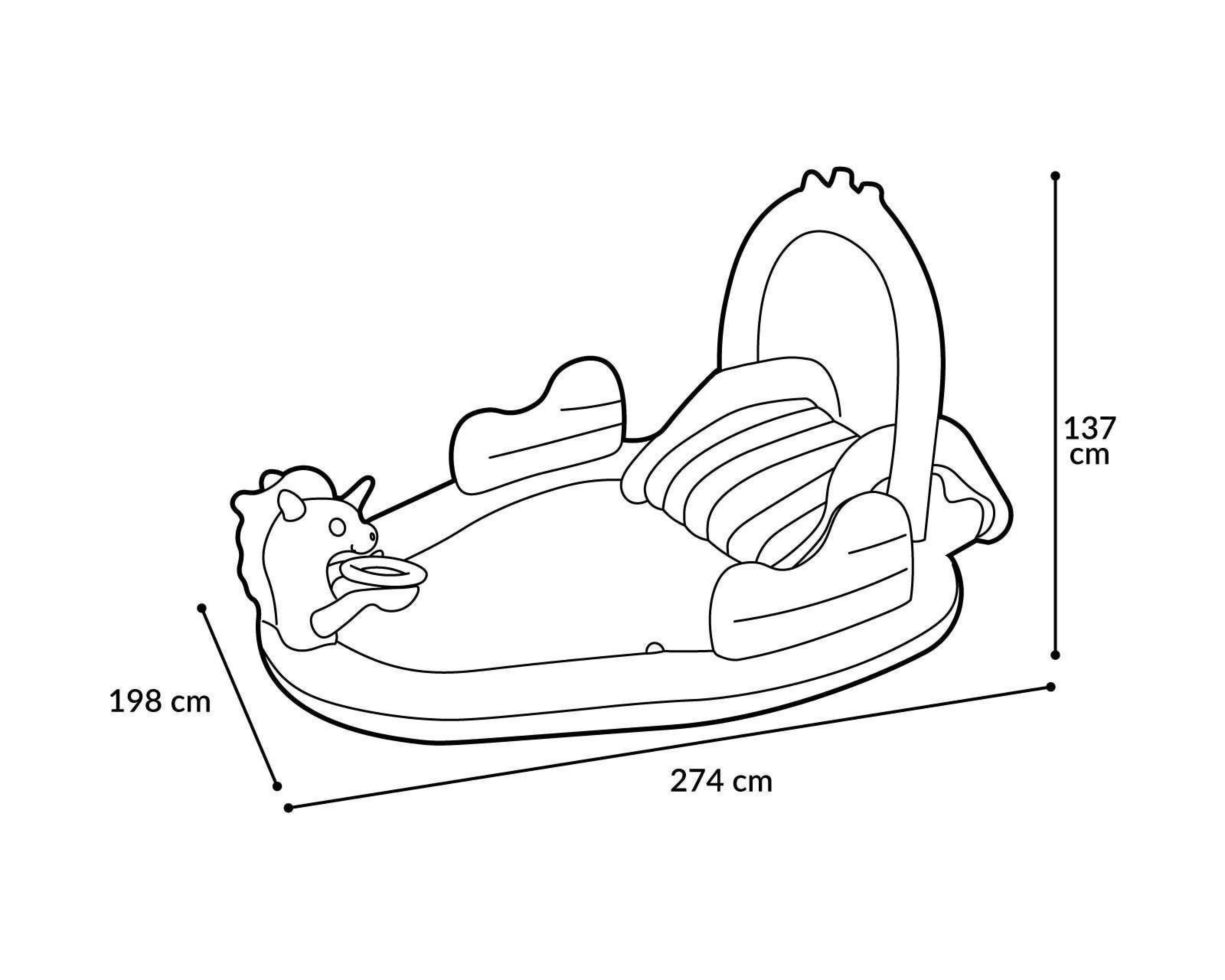 Foto 4 pulgar | Alberca Infantil Magical Unicorn Bestway 220 L 274 x 198 x 137 cm