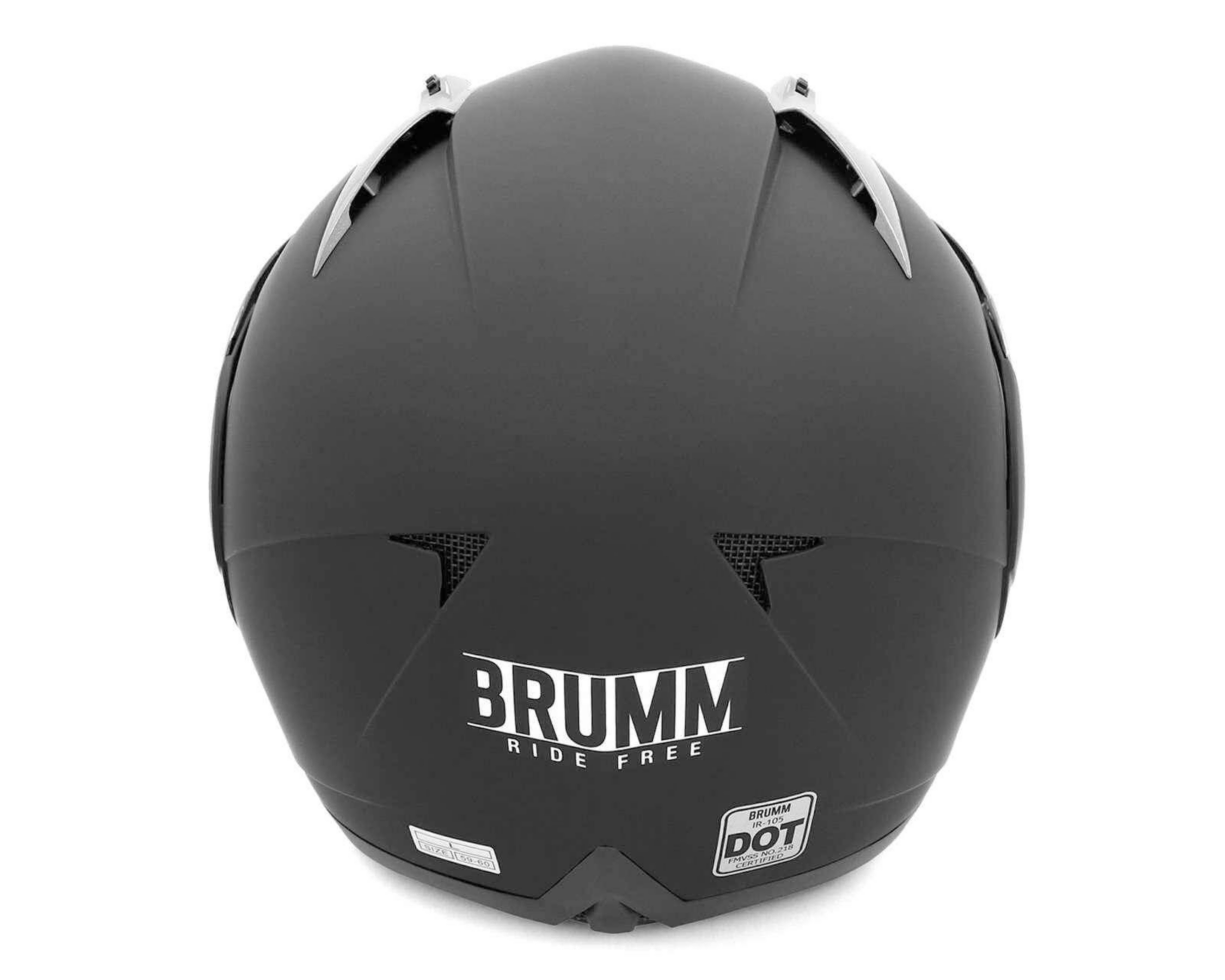 Foto 5 pulgar | Casco para Motociclista Brumm Mediano Visera Abatible Negro