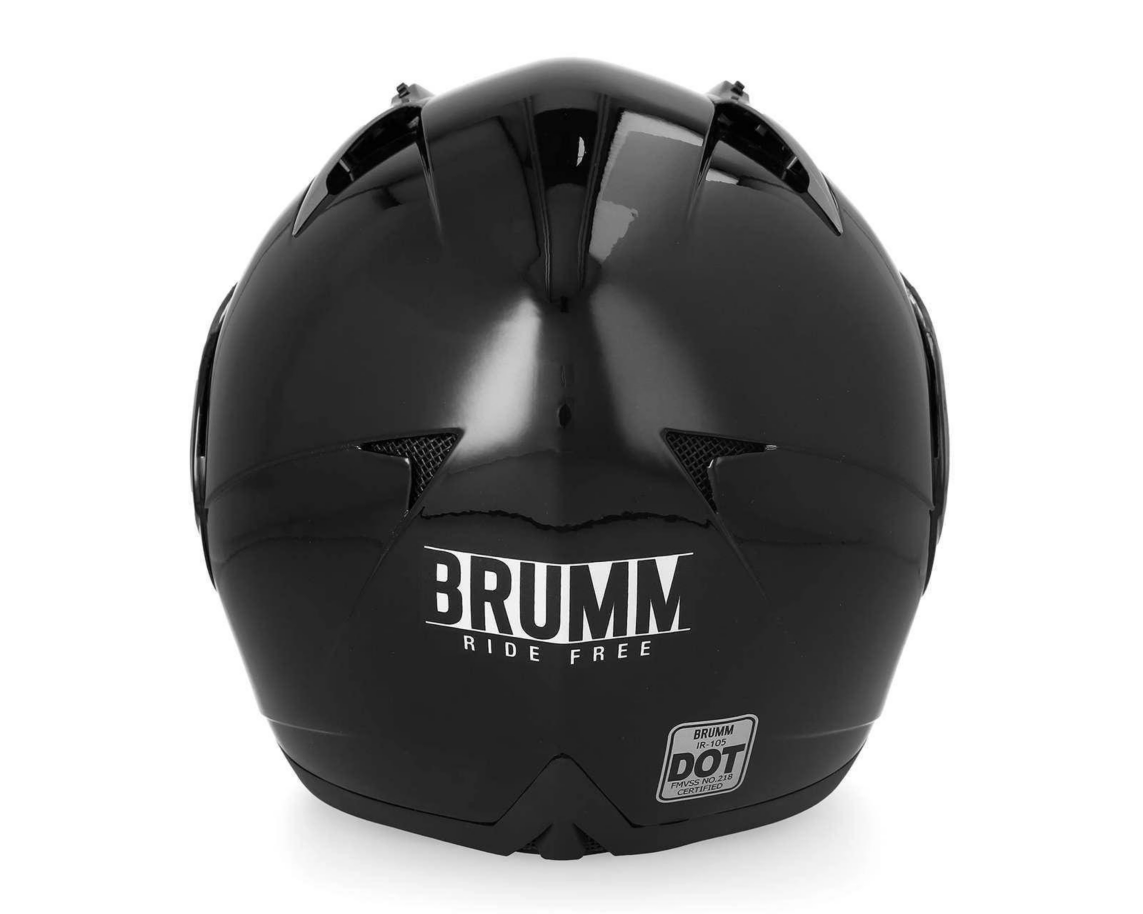 Foto 5 pulgar | Casco para Motocicleta Brumm Grande Visera Abatible Negro