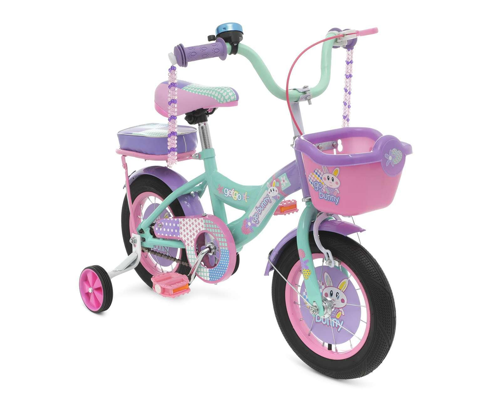 Bicicleta Infantil Getgo Go Bunny 12" Lila/Rosa