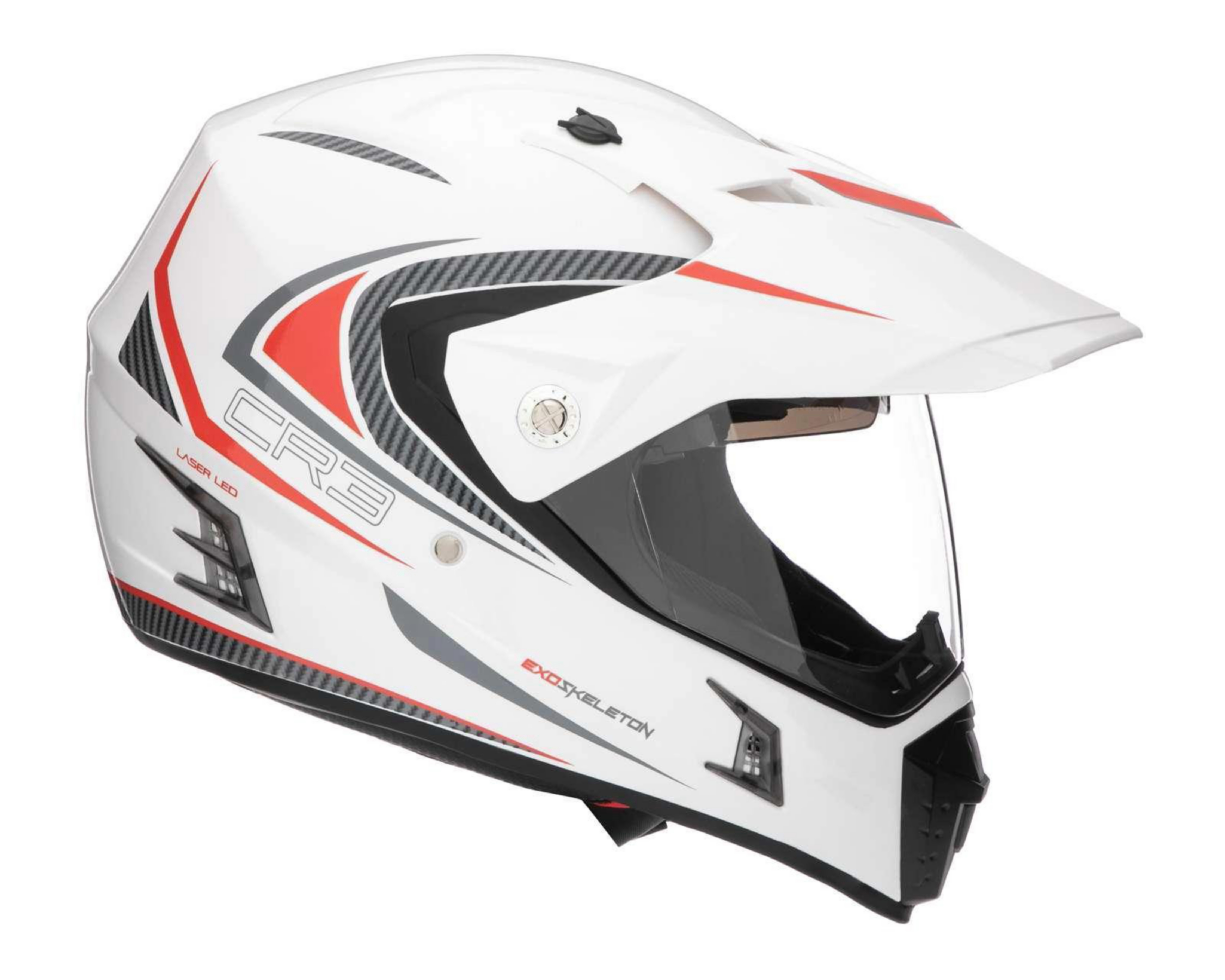 Foto 6 pulgar | Casco para Motociclista Exoskeleto Grande con Bluetooth Blanco