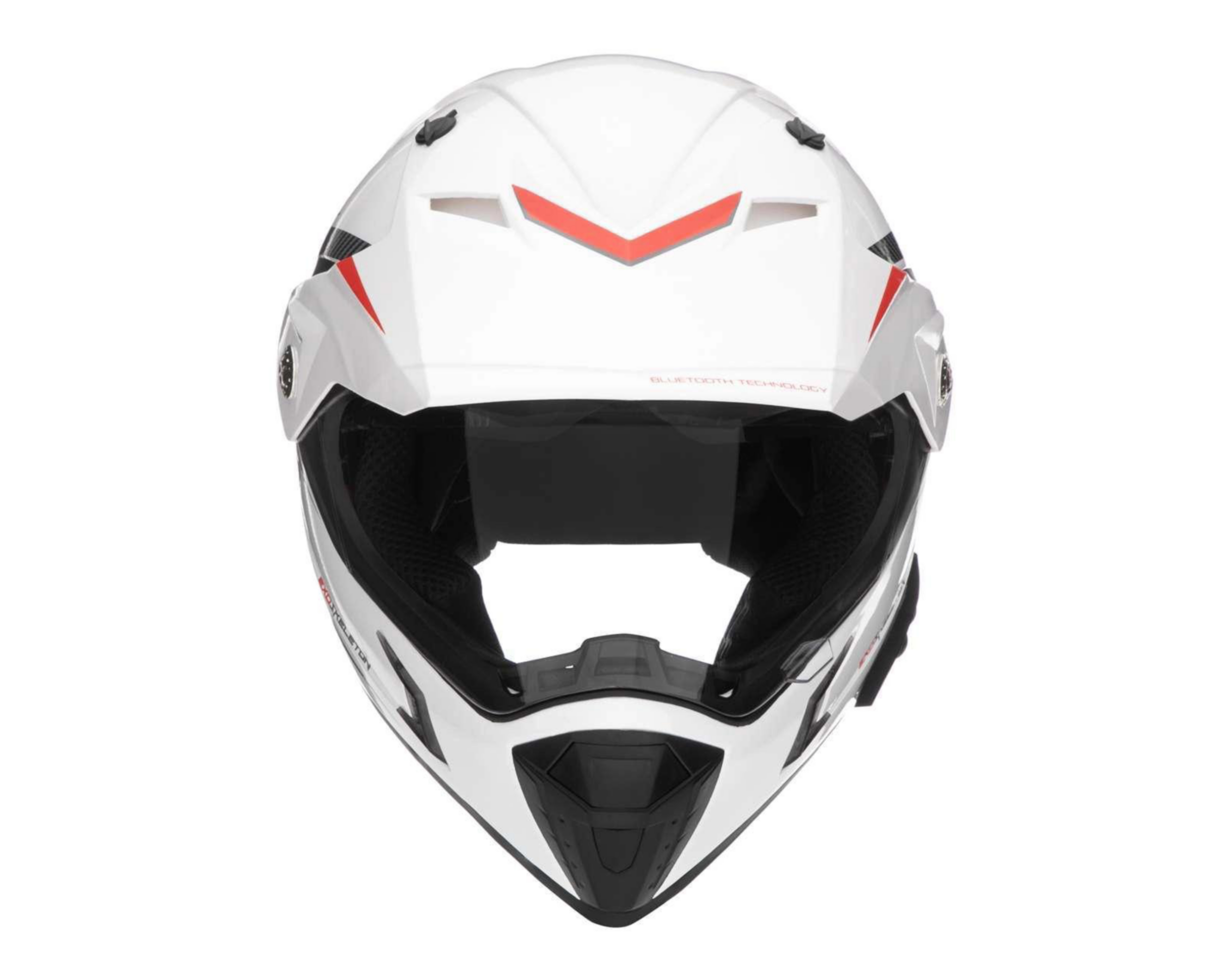 Foto 7 pulgar | Casco para Motociclista Exoskeleto Grande con Bluetooth Blanco