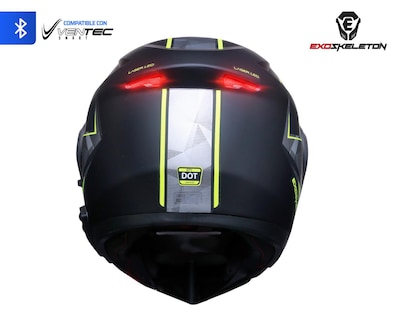Foto 3 | Casco para Motociclista Exoskeleton Grande con Bluetooth Negro