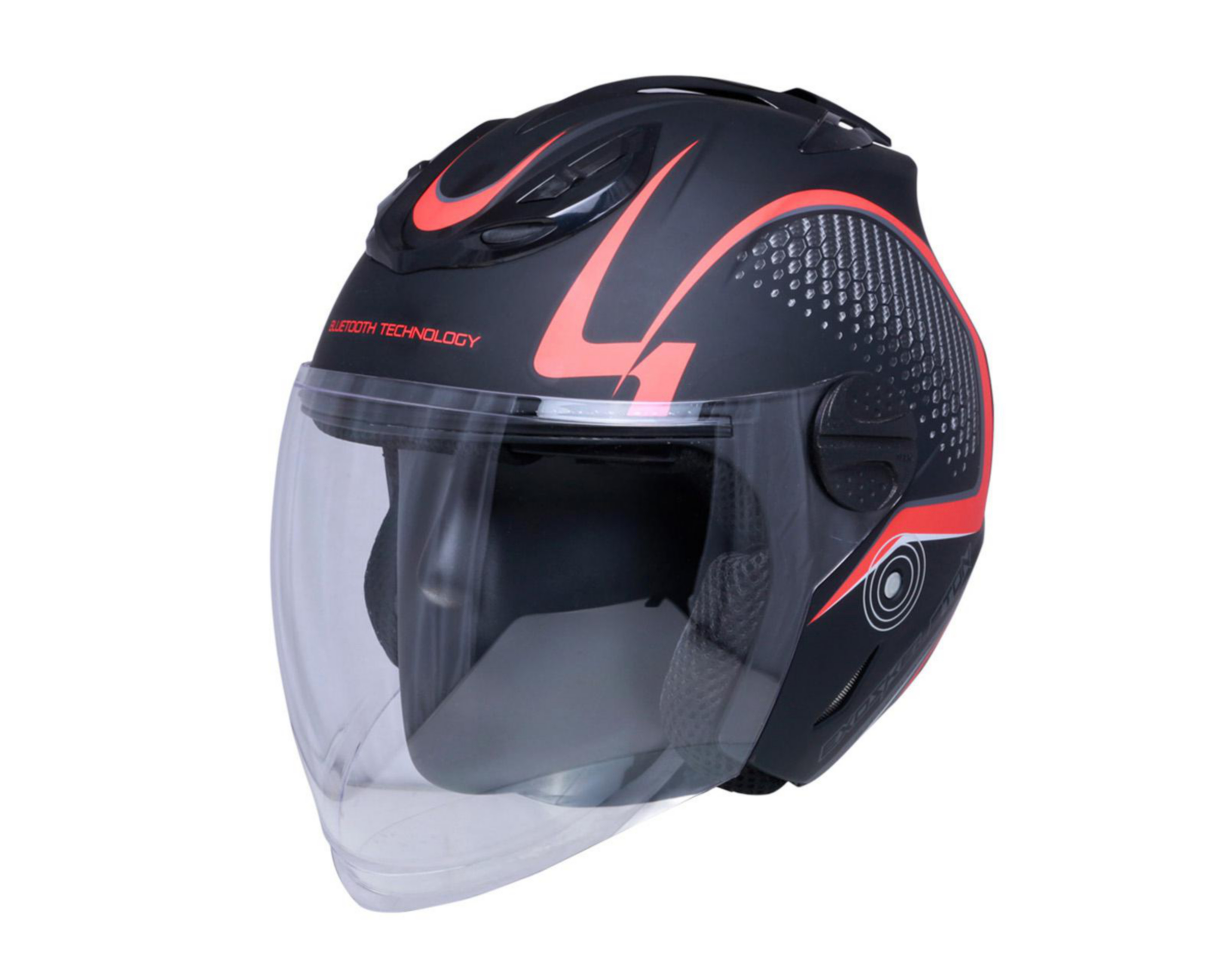 Foto 2 pulgar | Casco para Motociclista Exoskeleton Grande con Bluetooth Negro