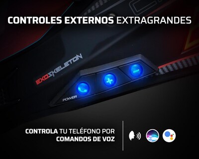 Foto 7 | Casco para Motociclista Exoskeleton Mediano con Bluetooth Negro