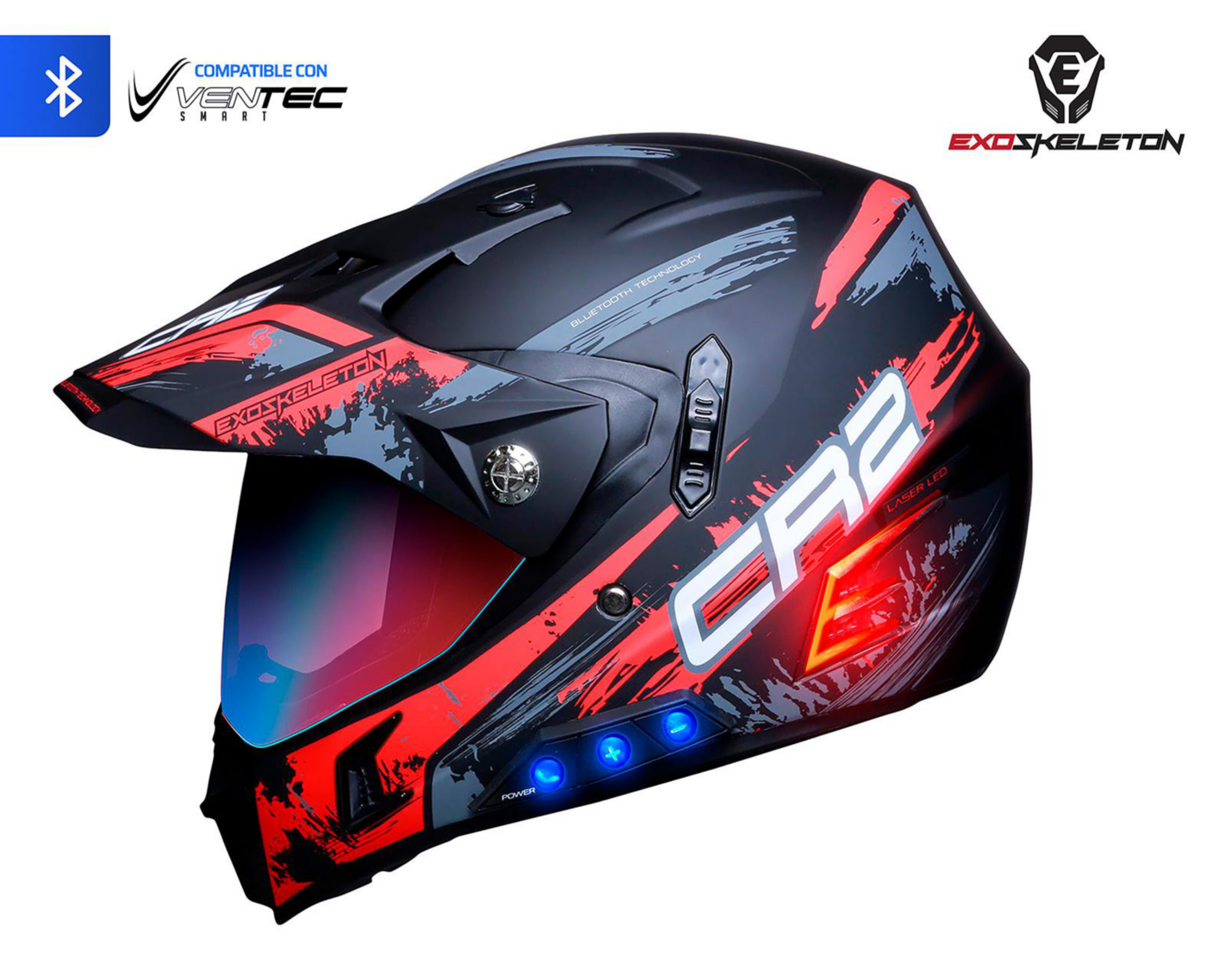 Casco para Motociclista Exoskeleton Mediano Negro