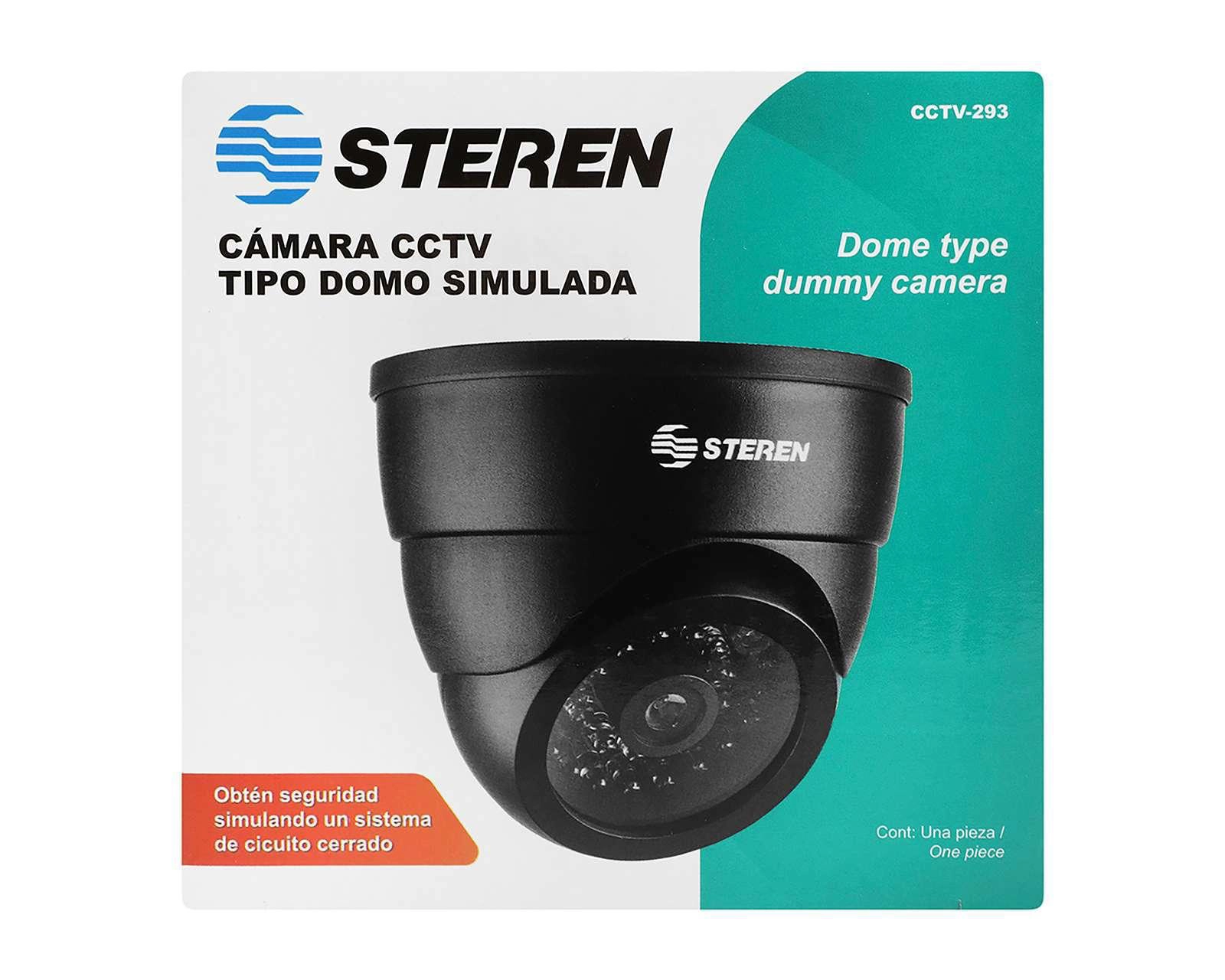 Foto 2 pulgar | Cámara de Seguridad Tipo Domo Simulada Steren CCTV-293 Negra