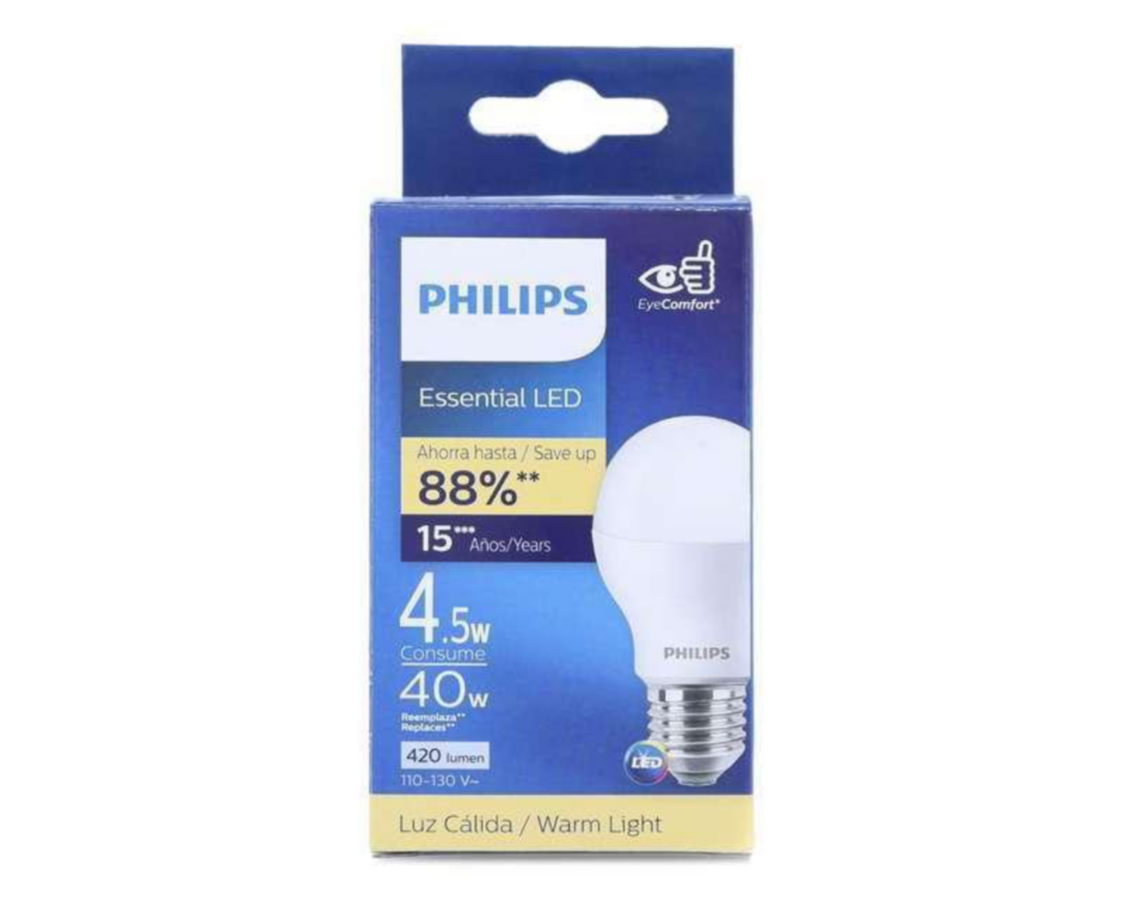 Foco LED Philips DE 4.5 W Luz Cálida $29