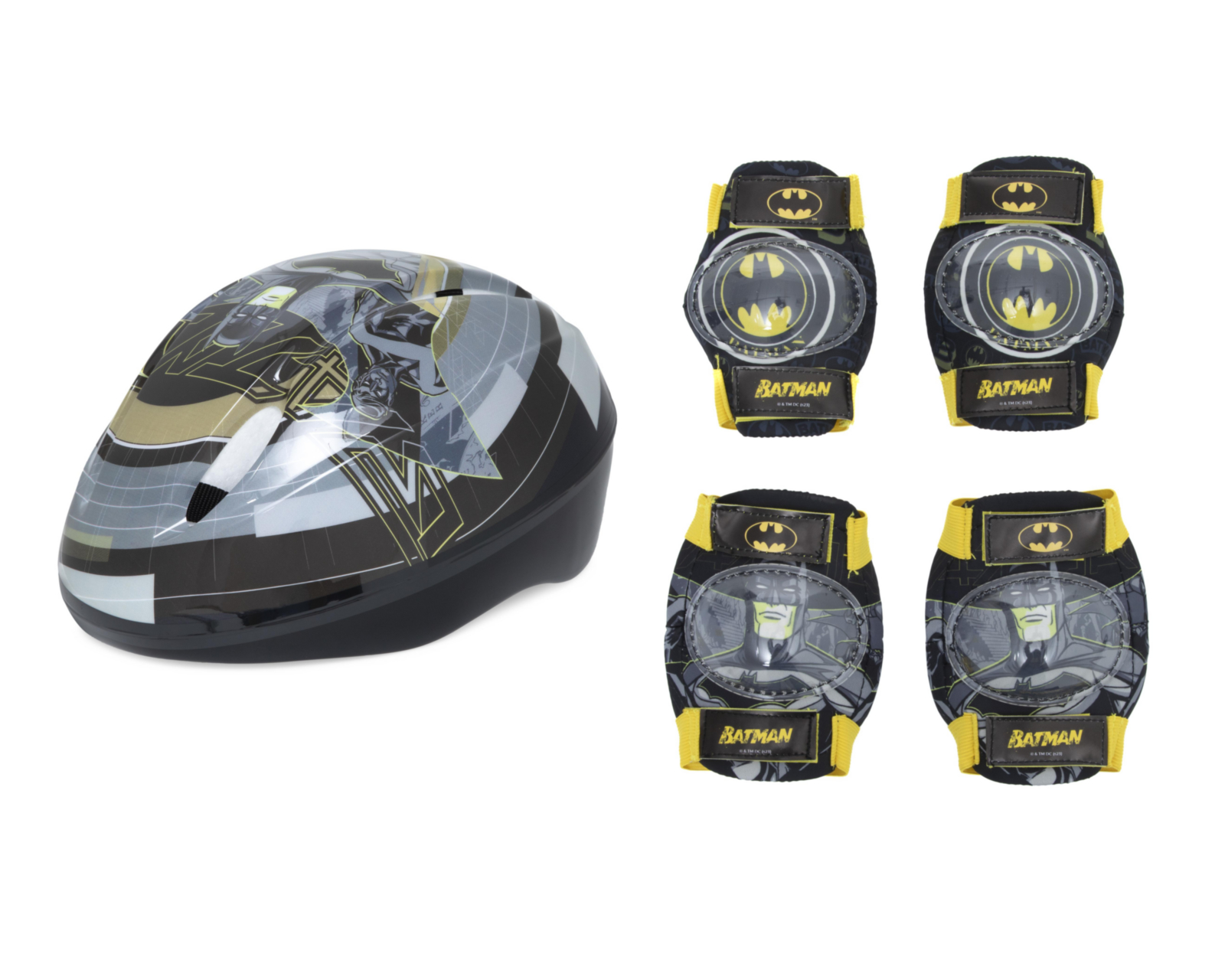 Casco y Rodilleras Apache PGBM-C Batman 5 Piezas