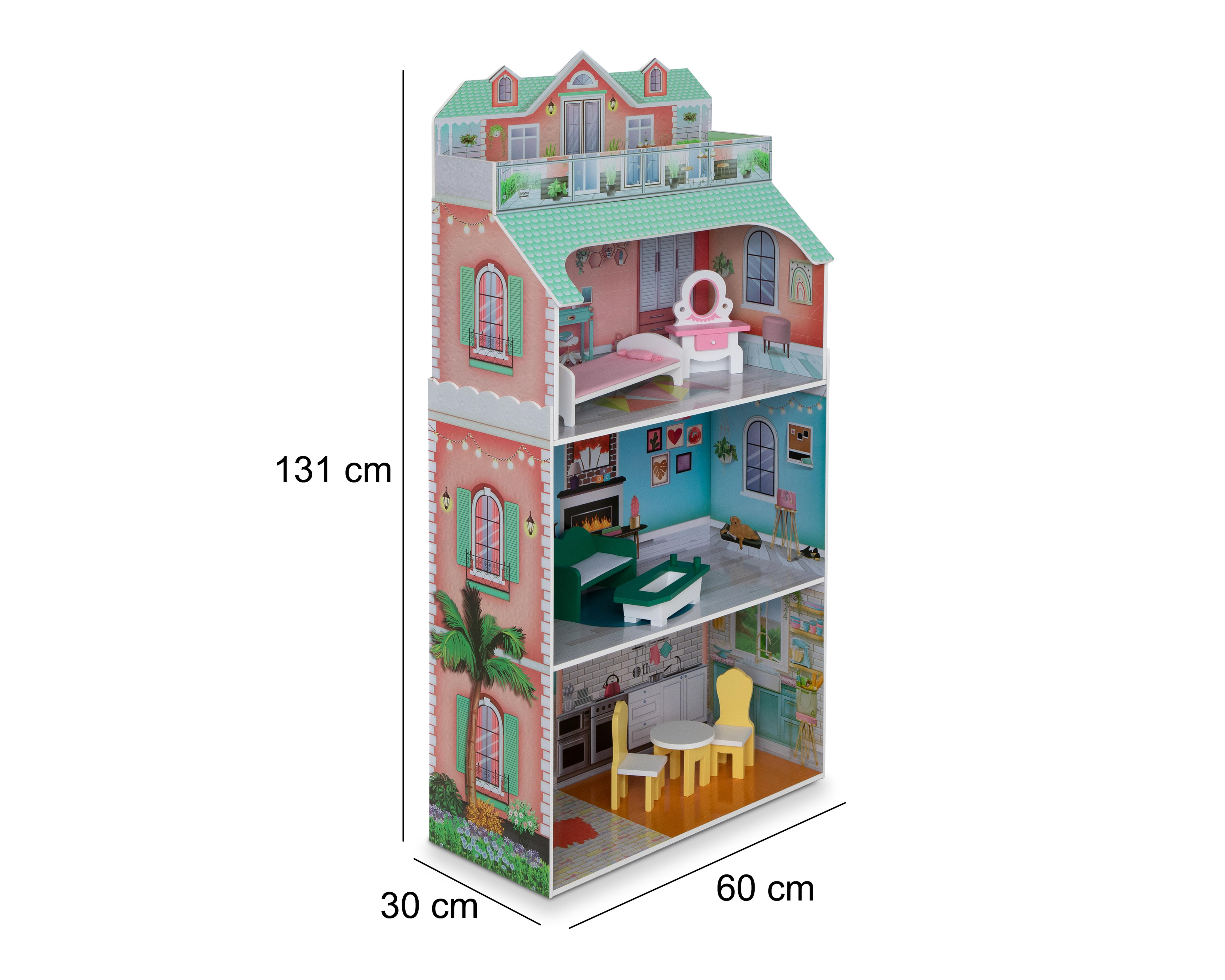 Foto 5 | Casita de Muñecas Belúla Tres Pisos Multicolor