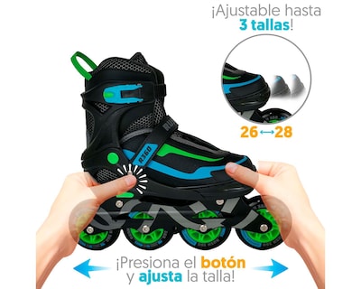 Foto 2 | Patines Apache Rush 360 A-SKFW-M Negros Talla L 26-28
