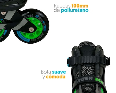 Foto 4 | Patines Apache Rush 360 A-SKFW-M Negros Talla L 26-28