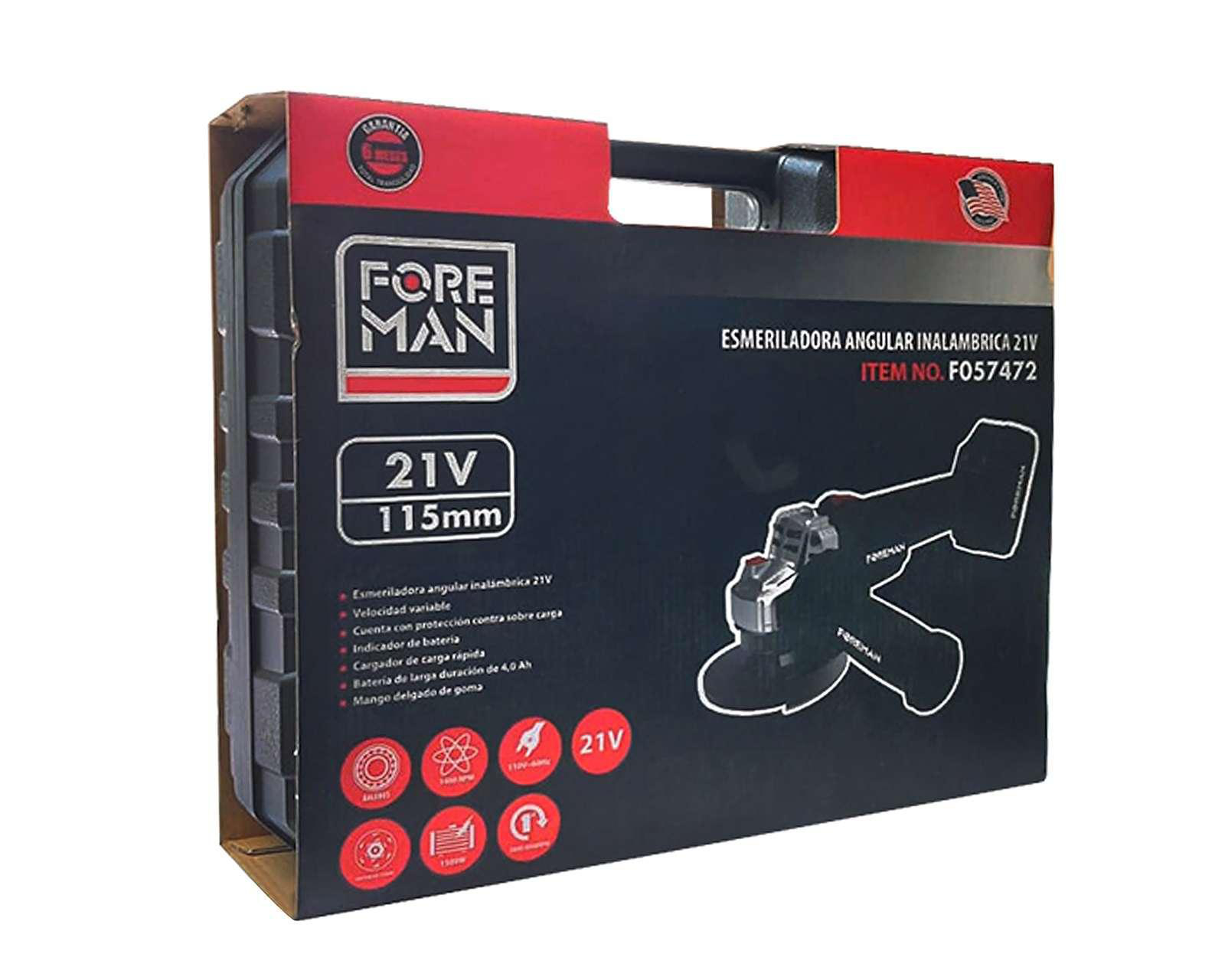Foto 3 pulgar | Esmeriladora Foreman ANG INAL 20V FO57472
