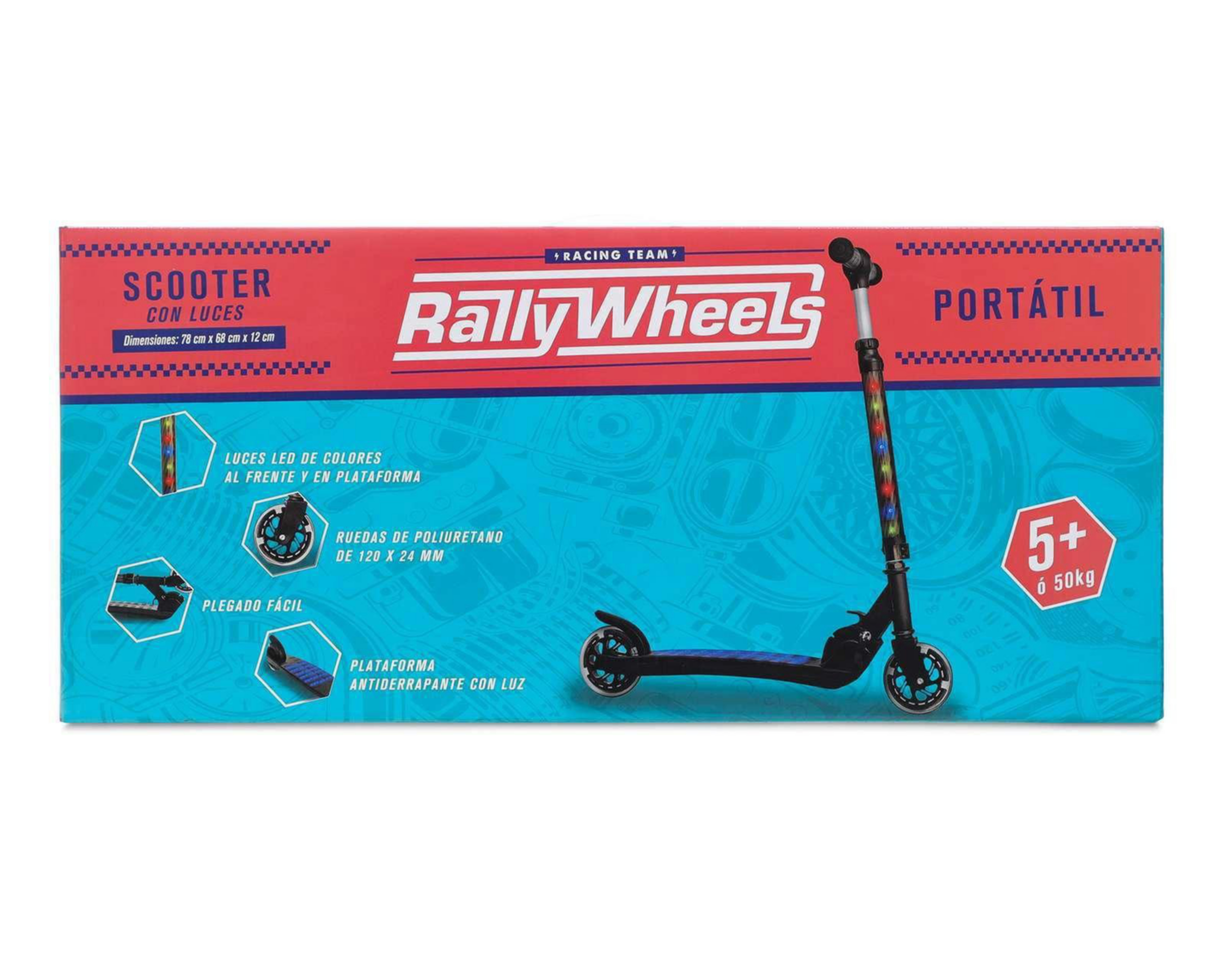 Foto 7 pulgar | Scooter Rally Wheels con Luces LED