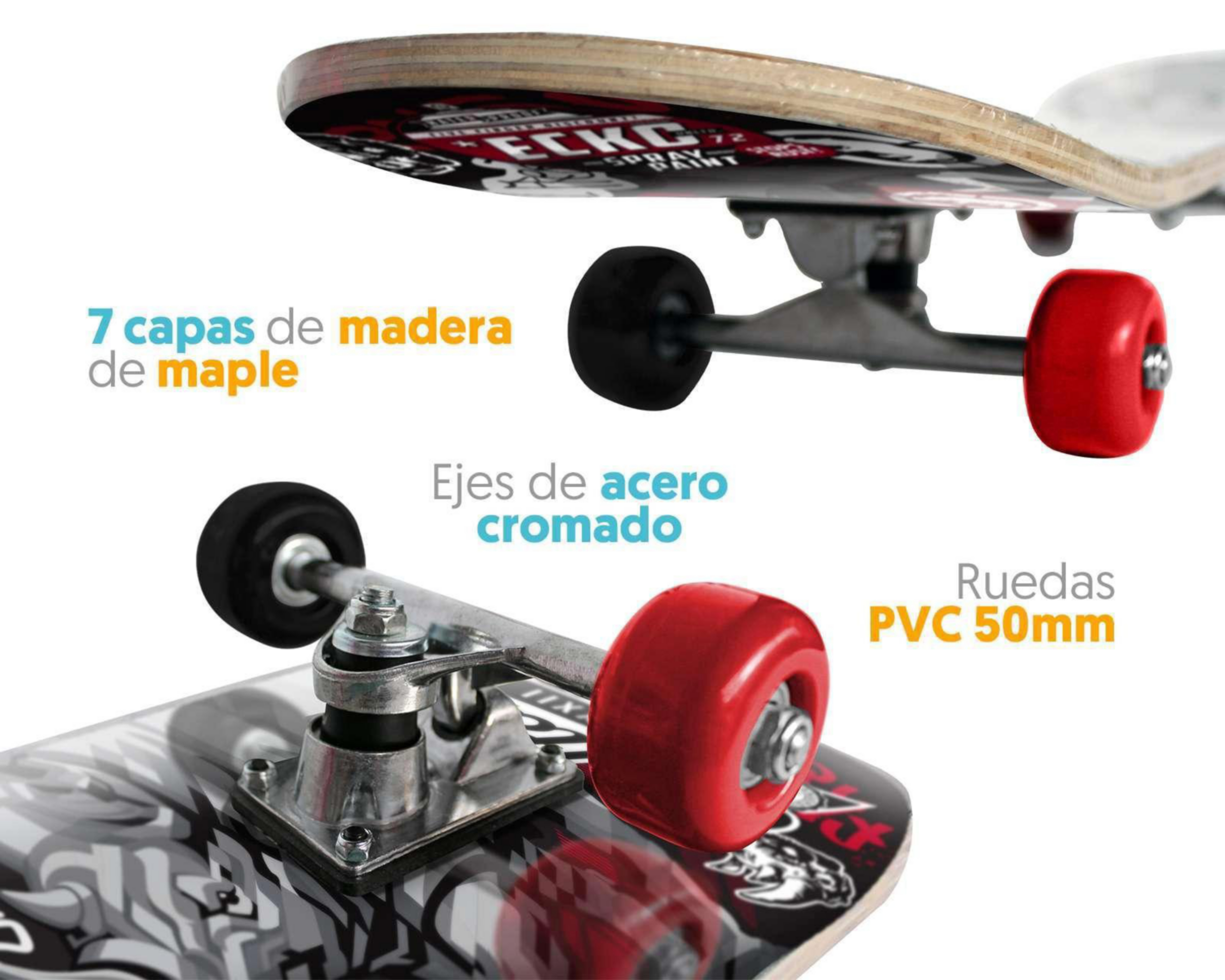 Foto 3 | Patineta Flying Wheels Ecko Rino SBCK31 con Antiderrapante