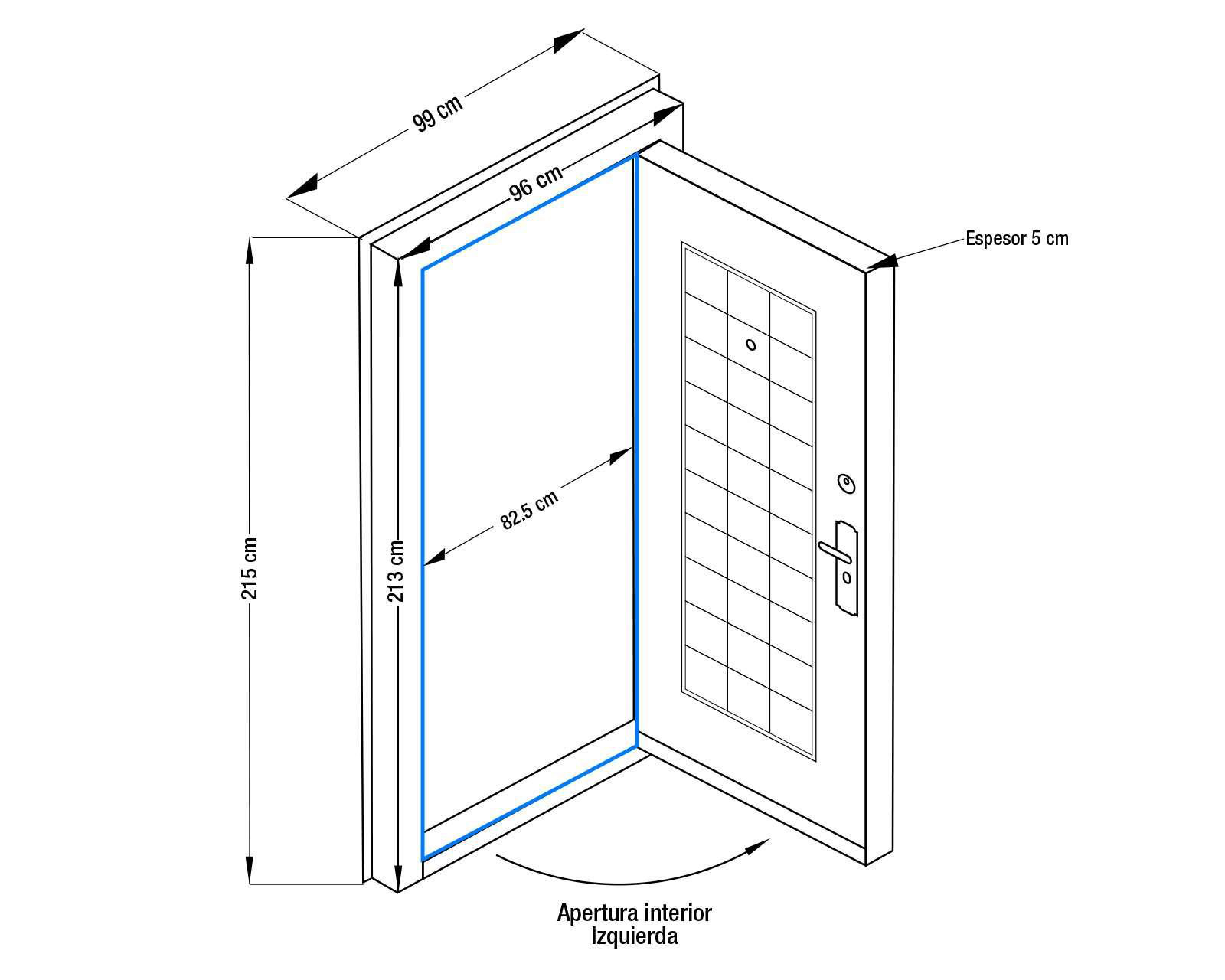 Foto 5 | Puerta de Seguridad Eversafe de Acero para Exterior de 96 x 213 cm