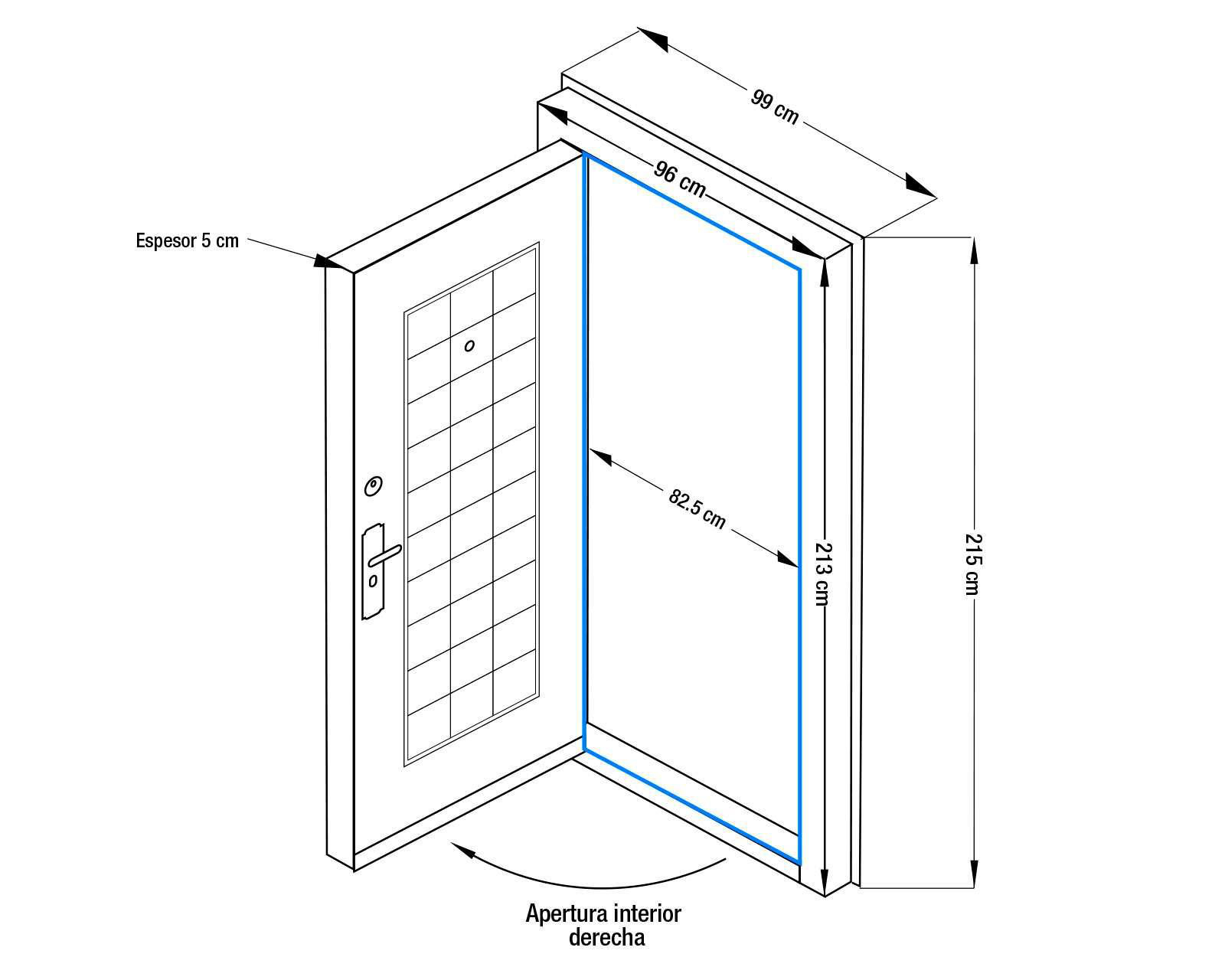 Foto 6 pulgar | Puerta de Seguridad Eversafe de Acero para Exterior de 96 x 213 cm