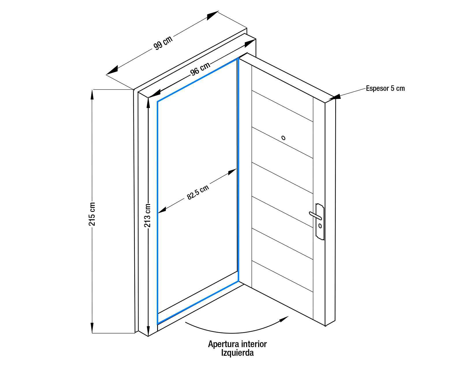 Foto 6 pulgar | Puerta de Seguridad Eversafe de Acero para Exterior de 96 x 213 cm