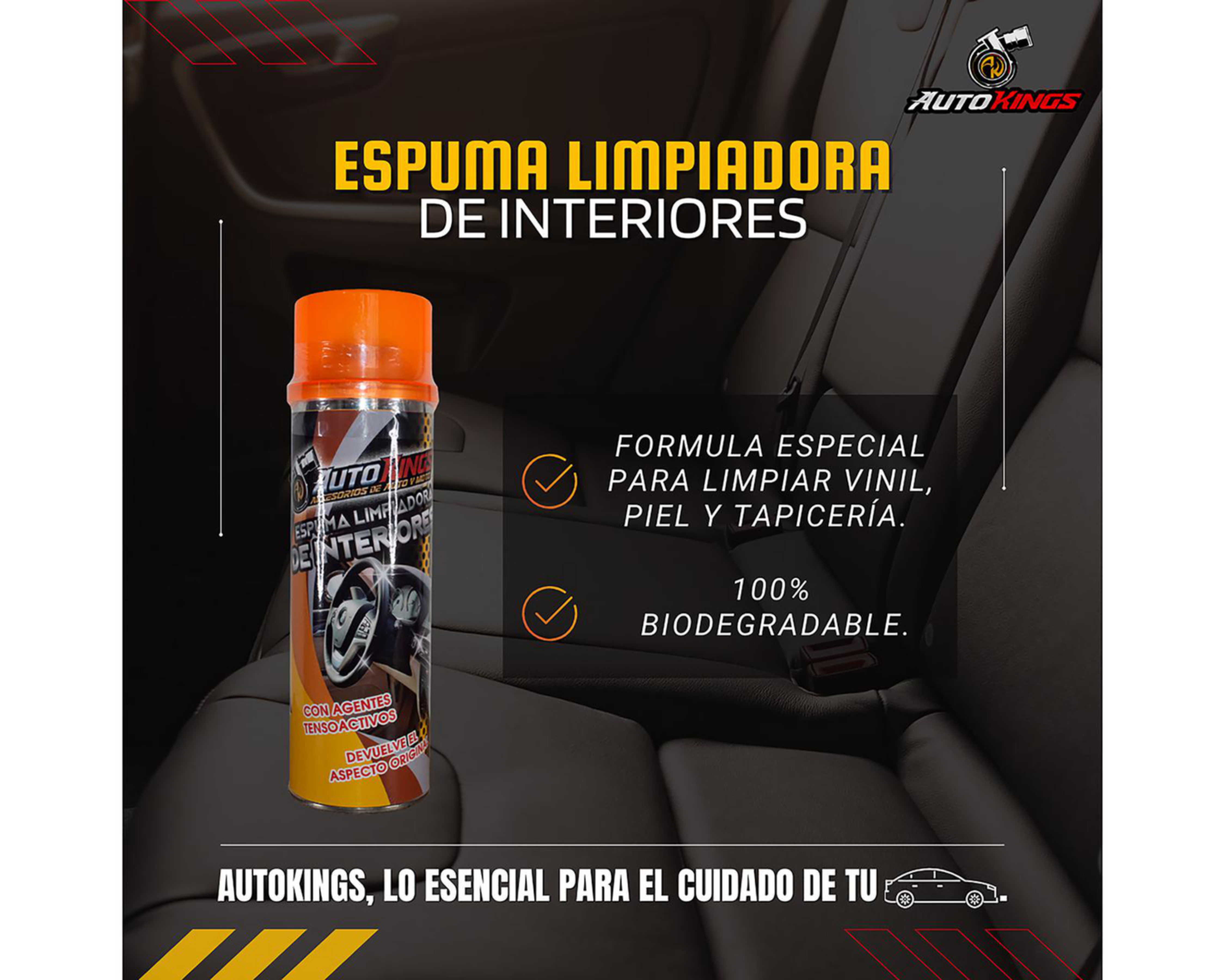 Foto 2 pulgar | Espuma Limpiadora de Interiores Autokings 530 ml